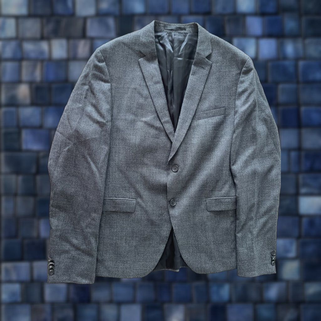 Hugo Boss HUGO BOSS Black Birdseye Tweed Sport Coat 100% Wool Jacket Blazer 44R Mens MINT Size 44R - 1 Thumbnail