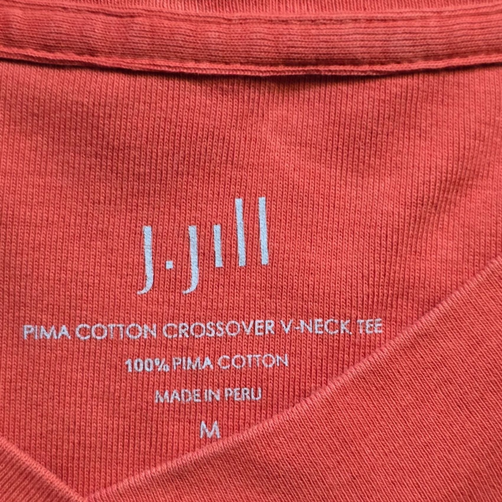 J. Jill J Jill Top Women M Orange Pima Crossover V Neck Stretch Basic Casual Capsul Shirt Vintage No Size M / US 6-8 / IT 42-44 - 4 Thumbnail