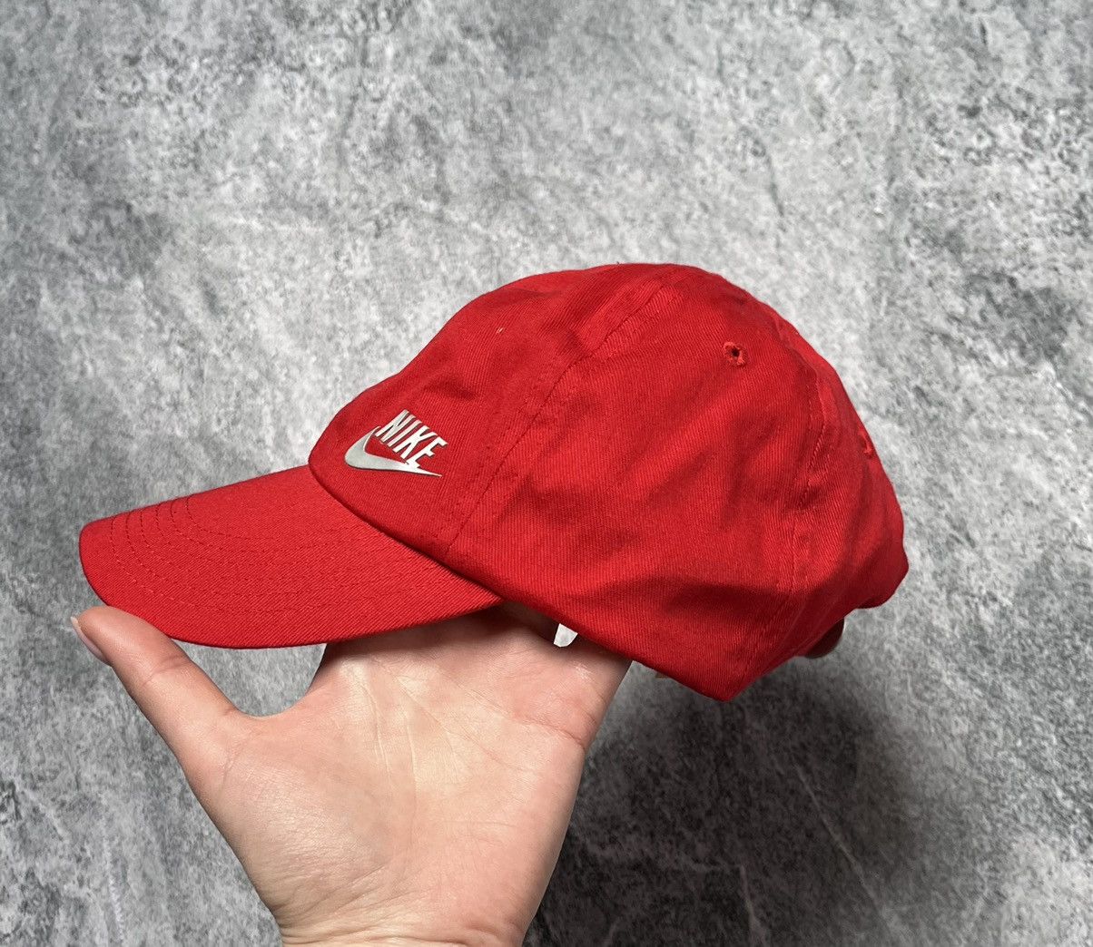 Nike × Vintage Cap Nike Vintage Streetwear Drill Hat Red Y2K Swoosh Size ONE SIZE - 3 Thumbnail