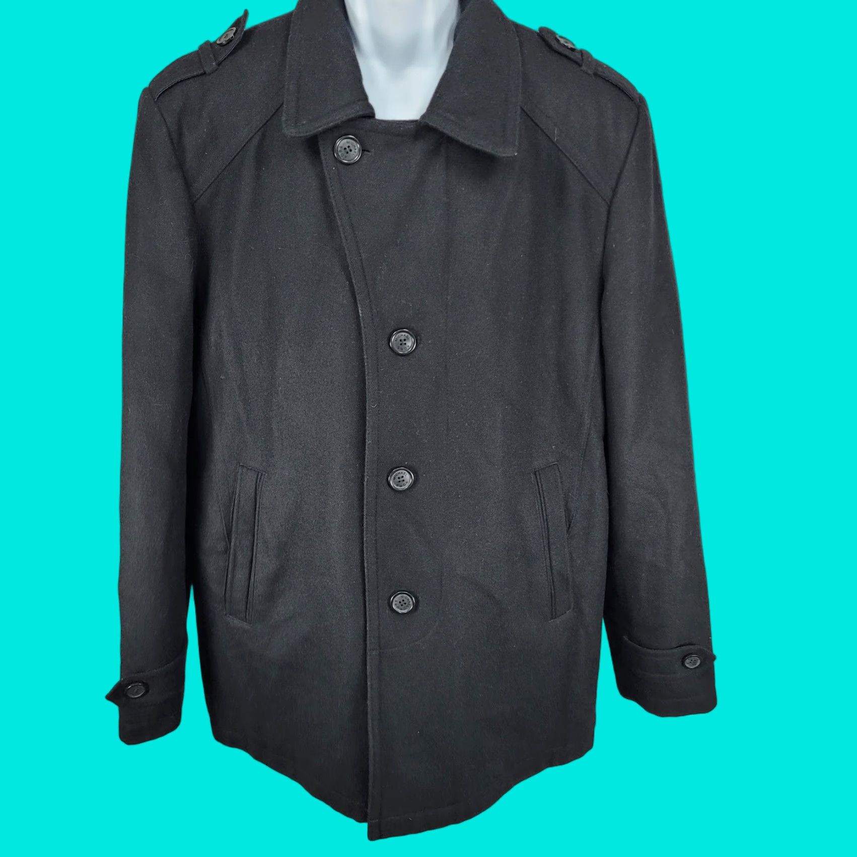 Michael Kors Michael Kors Mens Coat LT Black Wool Blend Insulated Quilted Lining Buttoned Size US L / EU 52-54 / 3 - 1 Thumbnail
