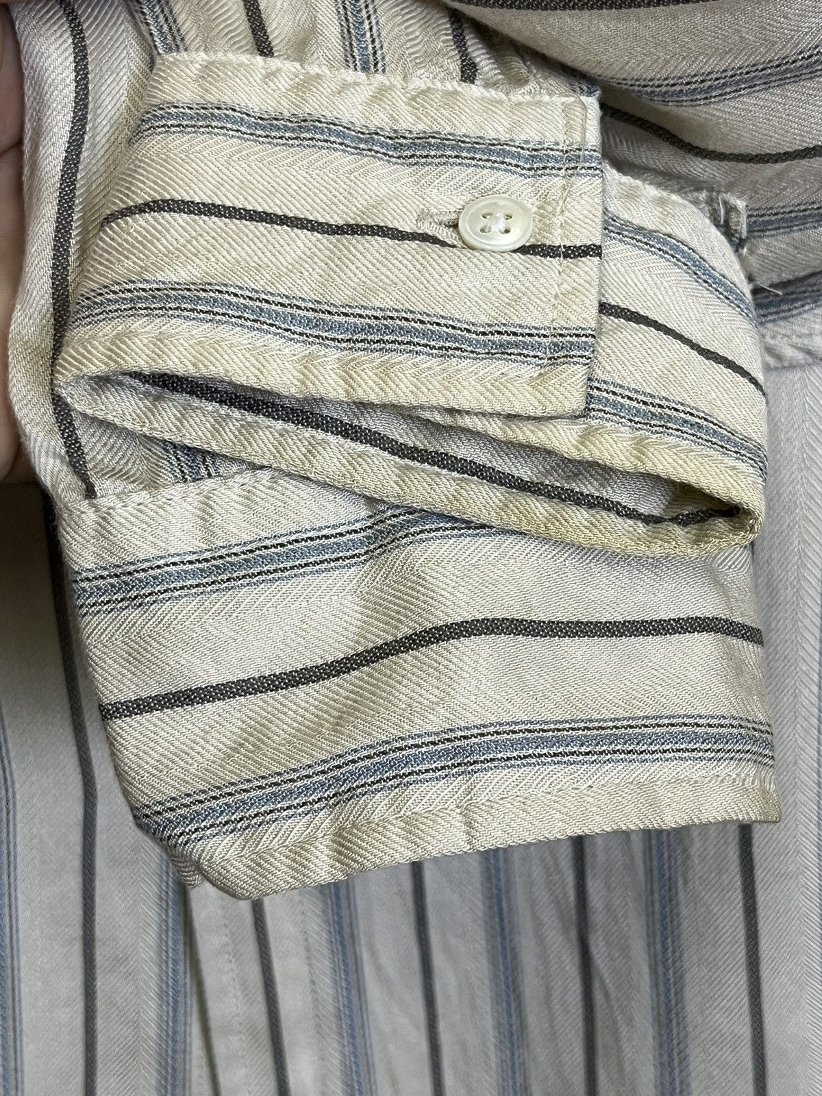 Davit Meursault Japan GRAIL🔥DAVID MEURSAULT JAPAN RAYON STRIPED BUTTON UPS SHIRT Size US M / EU 48-50 / 2 - 5 Thumbnail