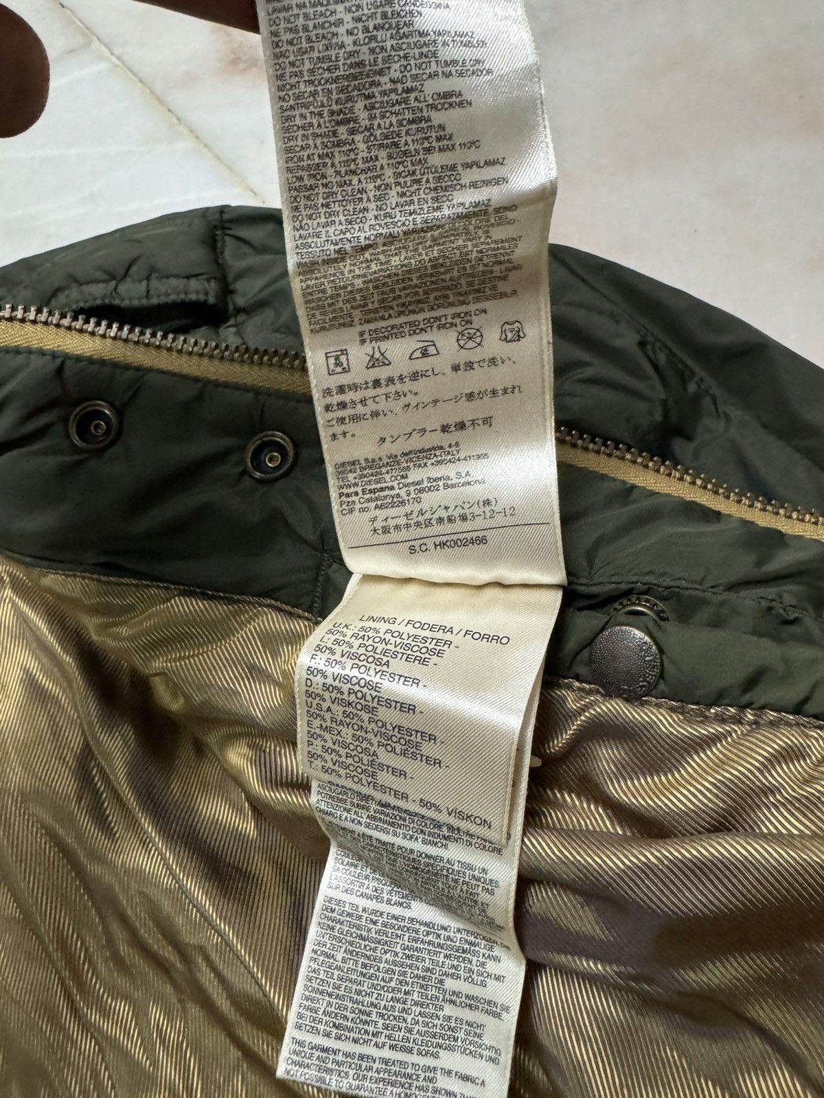 Diesel 💥VINTAGE Y2K DIESEL-CO OLIVE GREEN MILITARY DISTRESS BOMBERS Size US S / EU 44-46 / 1 - 13 Thumbnail