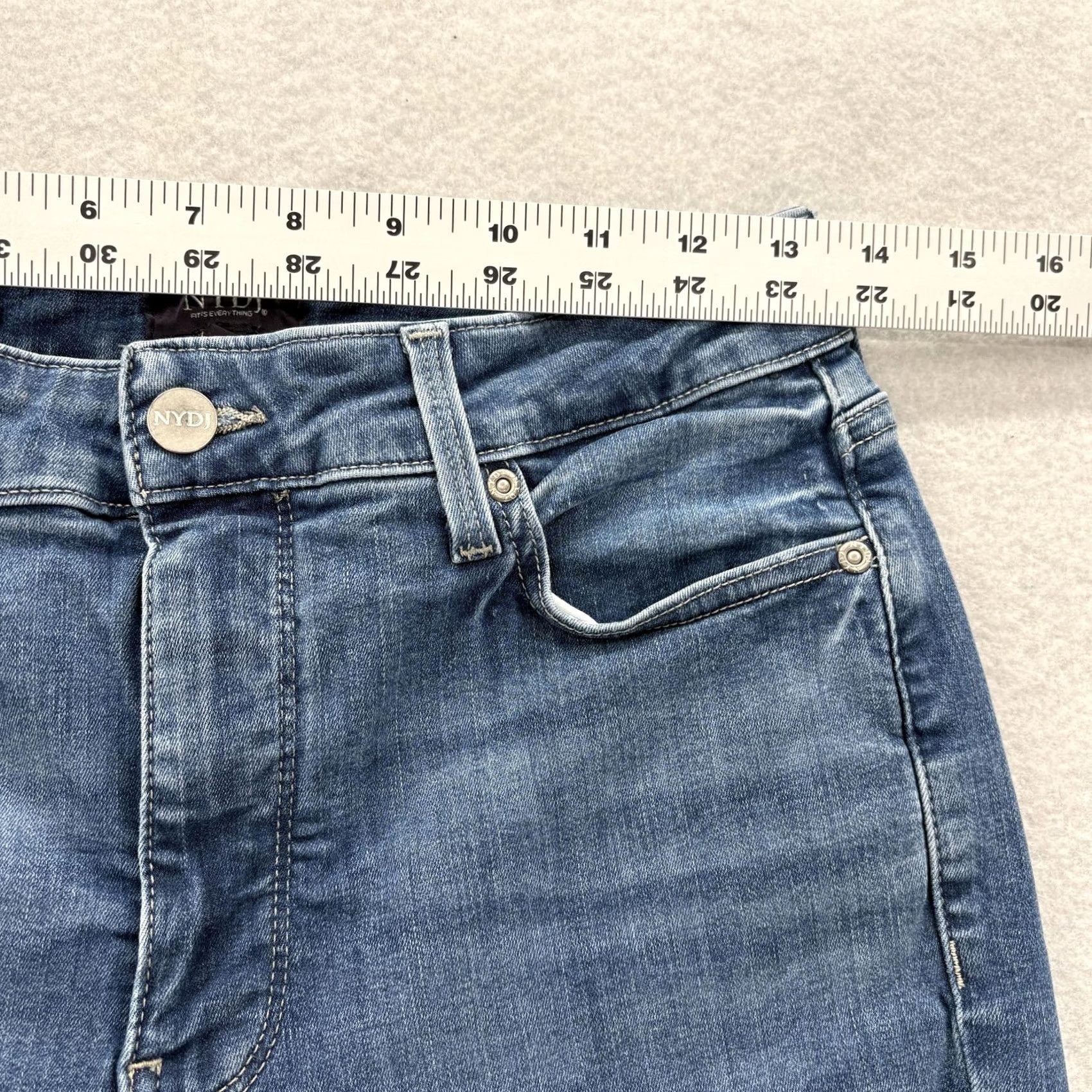 NYDJ NYDJ Marilyn Straight Jeans Womens 6 Blue Stretch Denim Size 28" / US 6 / IT 42 - 7 Thumbnail