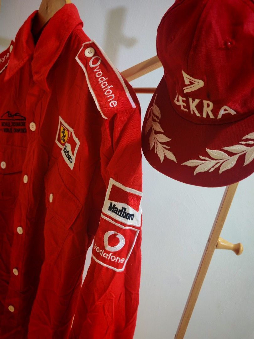 Ferrari Vintage 1996 Ferrari Schumacher F1 Marlboro Button Shirt Size US M / EU 48-50 / 2 - 3 Thumbnail