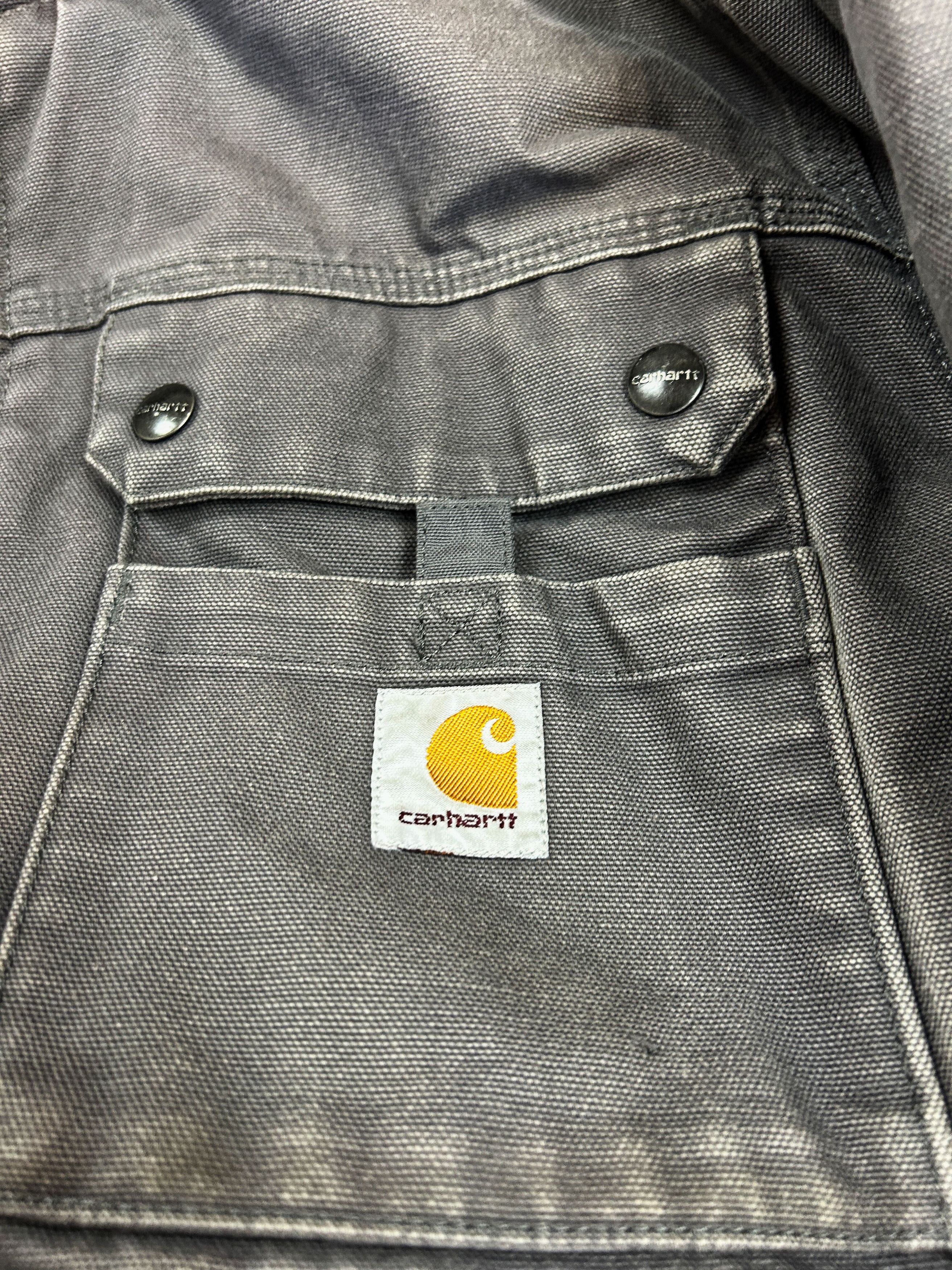 Carhartt Carhartt Hooded Duck Canvas Work Jacket Faded Distressed Size US L / EU 52-54 / 3 - 13 Thumbnail