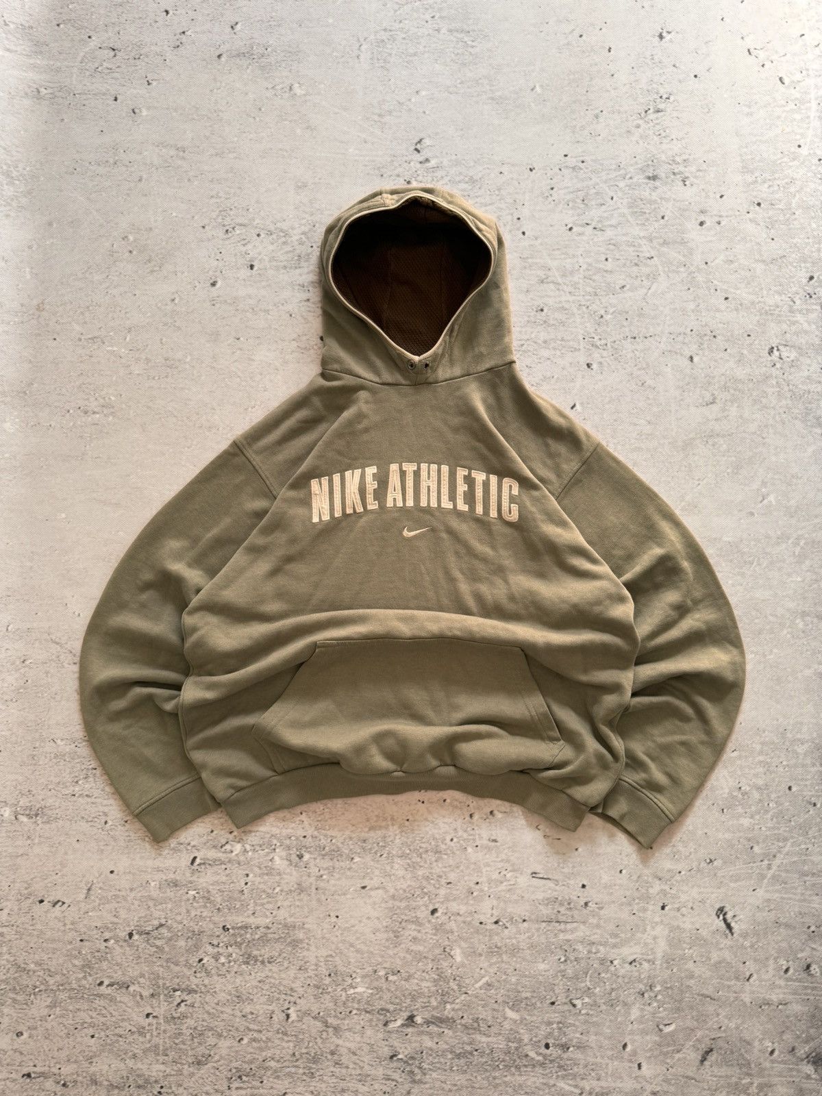 Nike × Vintage NIKE ATHLETIC VINTAGE CENTER LOGO OVERSIZE BOXY HOODIE Size US L / EU 52-54 / 3 - 1 Thumbnail