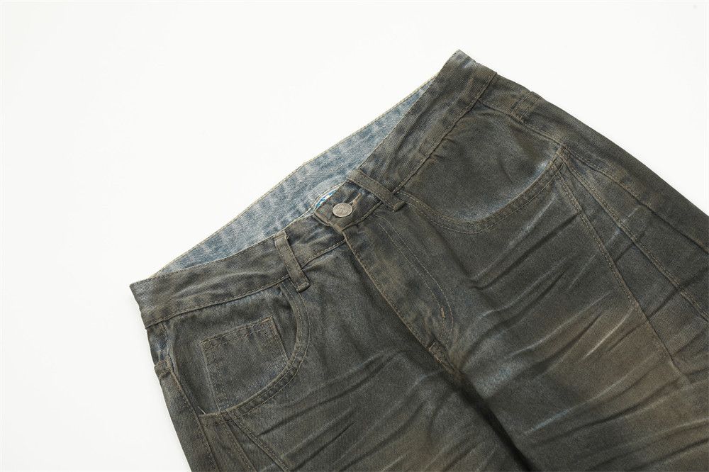 Japanese Brand × Jean American style washed distressed men's loose wide-leg jeans Size US 32 / EU 48 - 4 Thumbnail