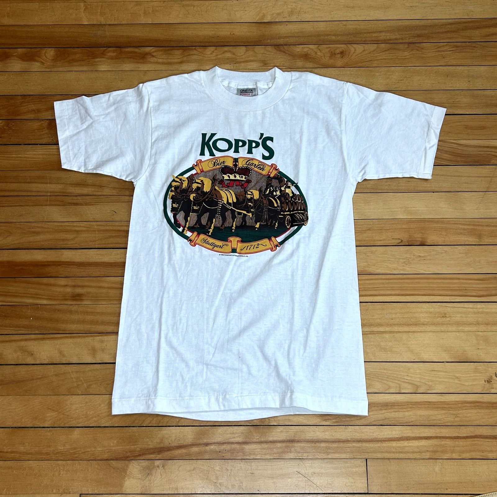 Vintage Vintage Kopps Bier Garten White T-Shirt Medium Size US M / EU 48-50 / 2 - 1 Thumbnail