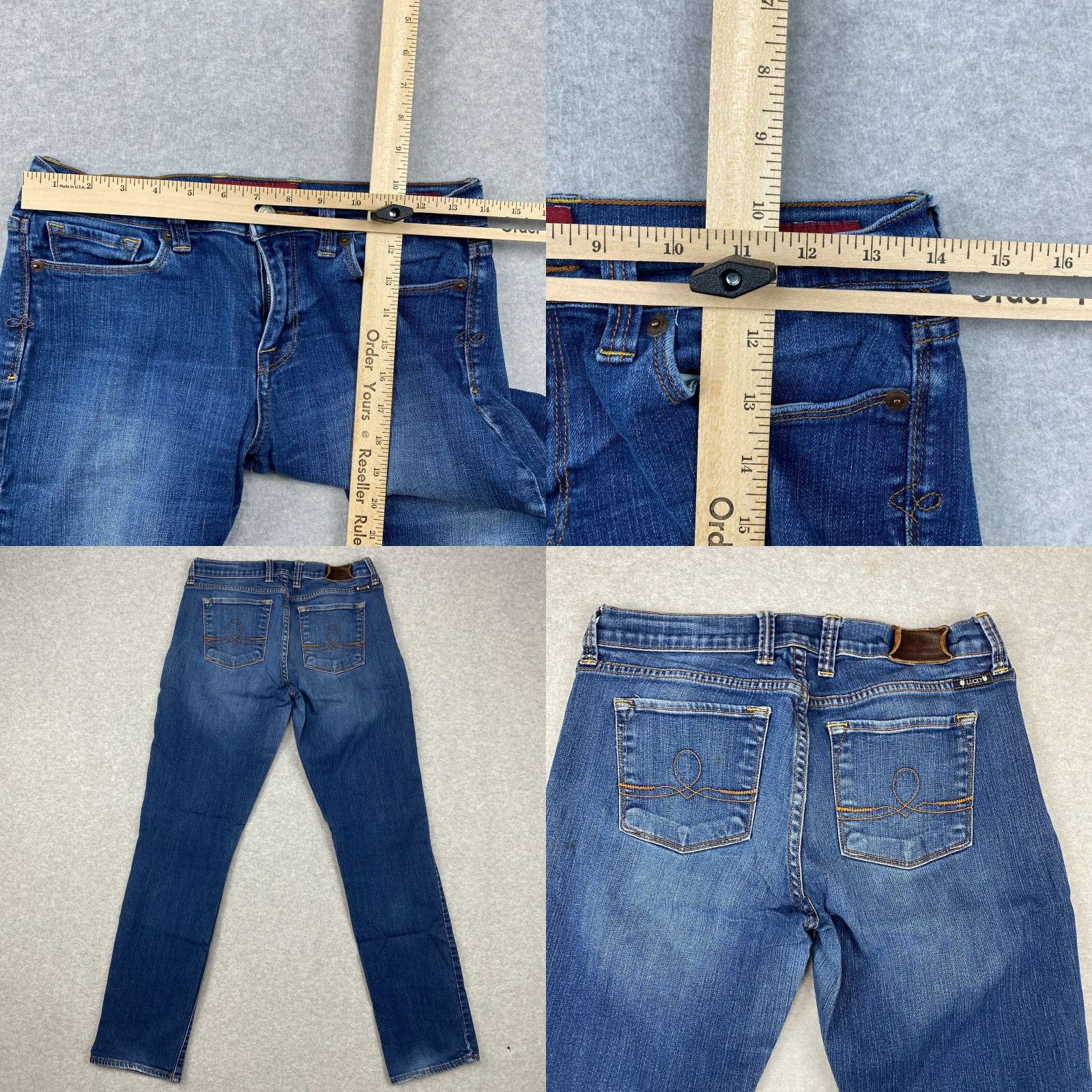 Lucky Brand Lucky Brand Sophia Straight Jeans Womens 6 / 28 Blue Mid-Rise Distressed Denim Size 28" / US 6 / IT 42 - 8 Thumbnail