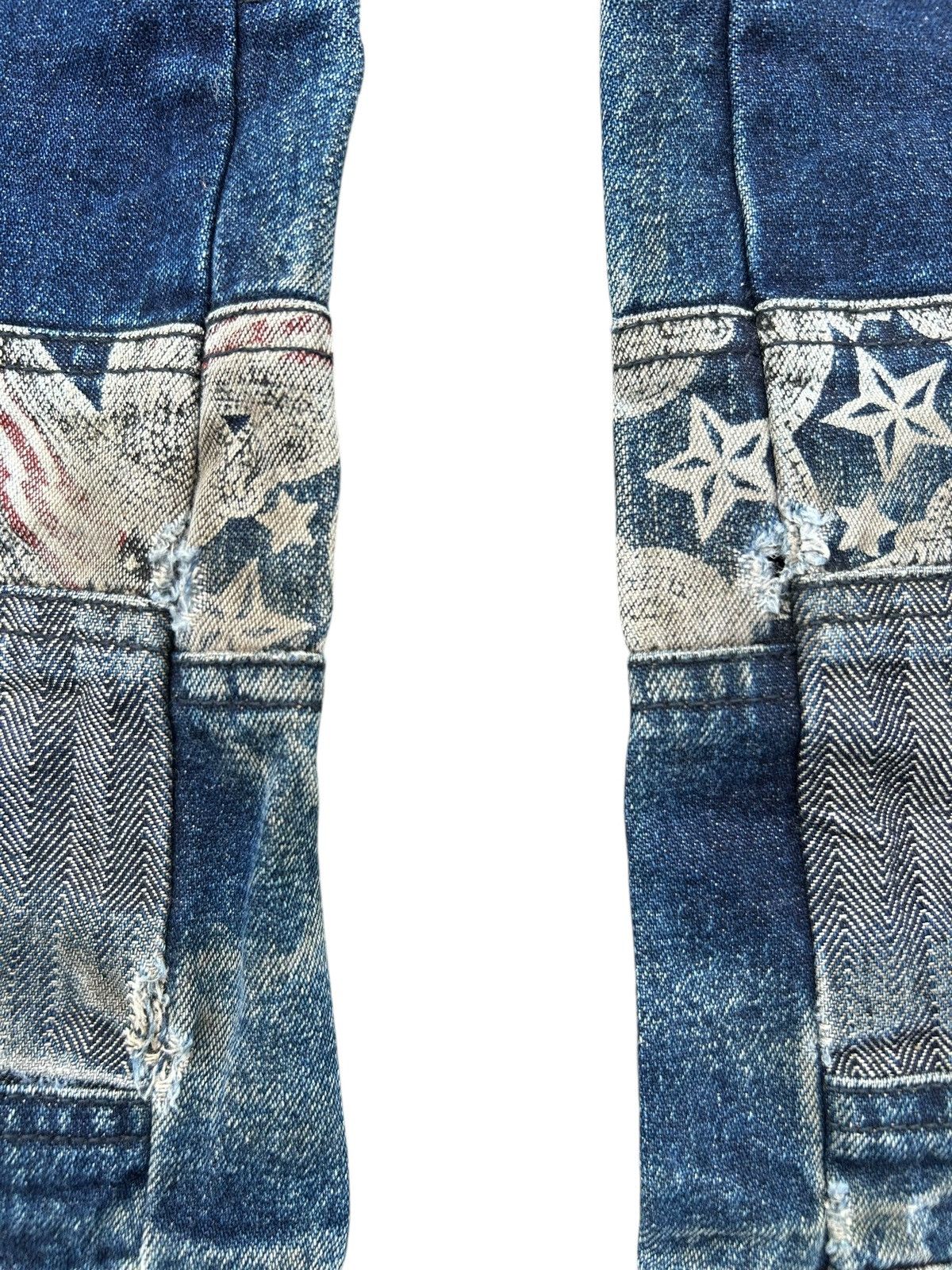 Hysteric Glamour × Japanese Brand × KMRii FLARE HAGI VINTAGE BATSU BOYS PUNK DISTRESSED DENIM JEANS Size US 30 / EU 46 - 7 Thumbnail
