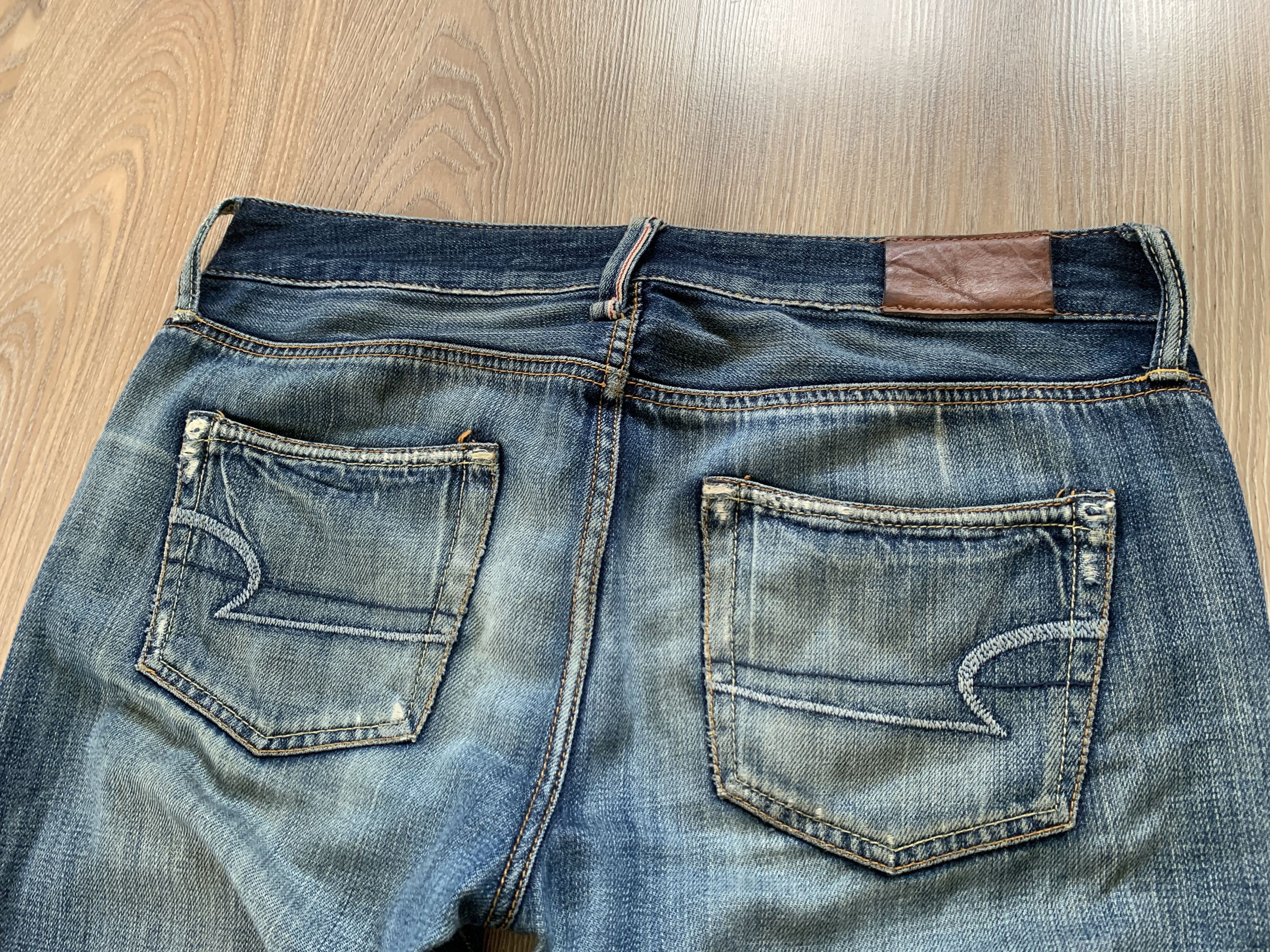 American Eagle Outfitters American Eagle Light Blue Distressed Selvedge Jeans Size US 30 / EU 46 - 9 Thumbnail