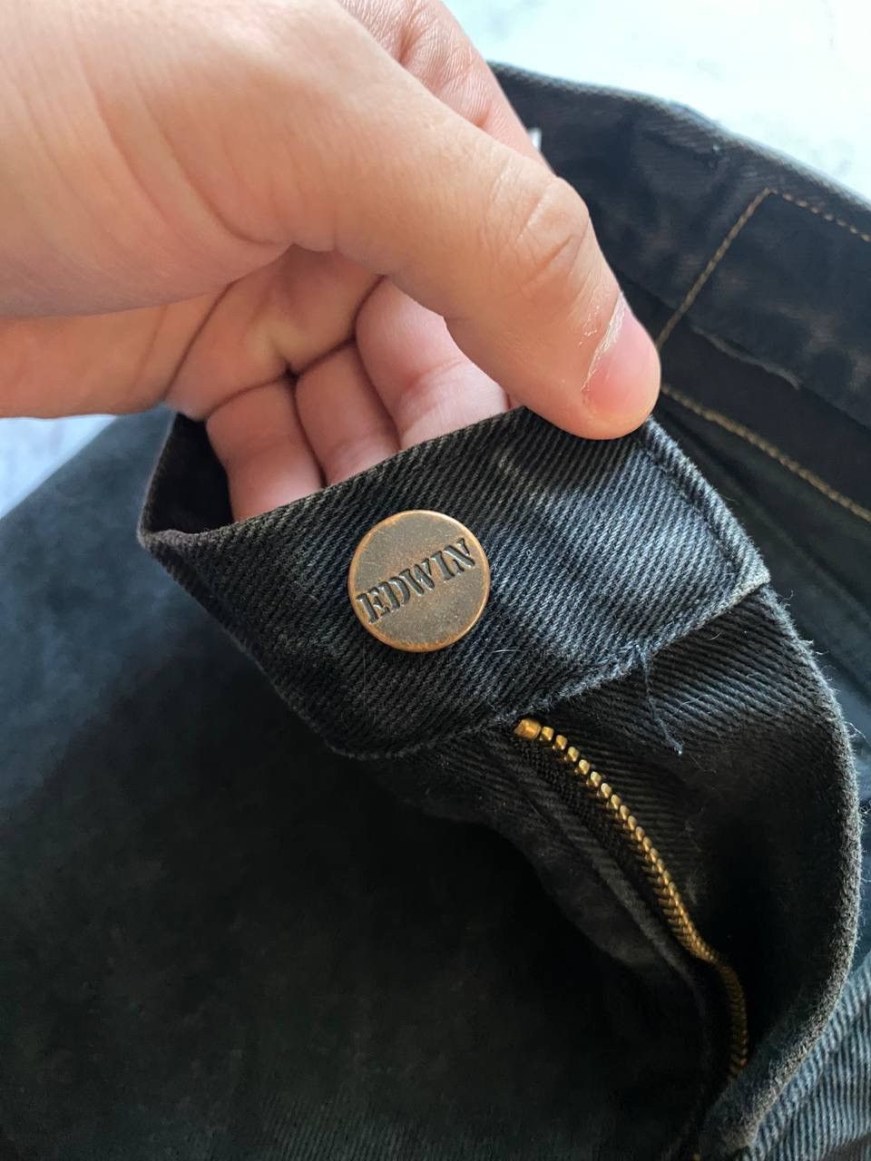 Edwin × Japanese Brand × Vintage Vintage Edwin Faded Denim Pants Regular Fit Black Size US 30 / EU 46 - 8 Thumbnail