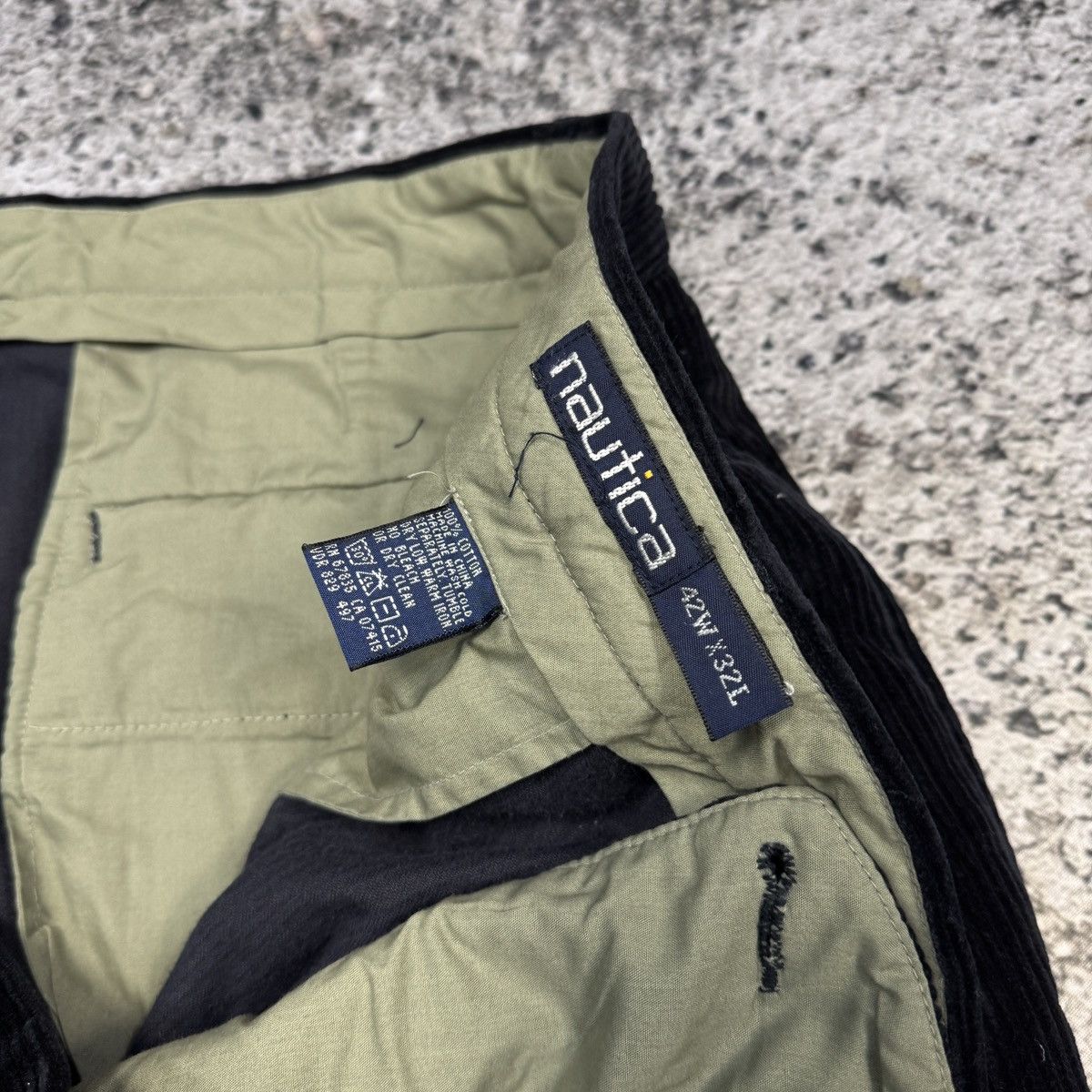 Vintage 90s Nautica Baggy Black Corduroy Pants ERD RRL Bode Grunge Size US 42 / EU 58 - 6 Thumbnail