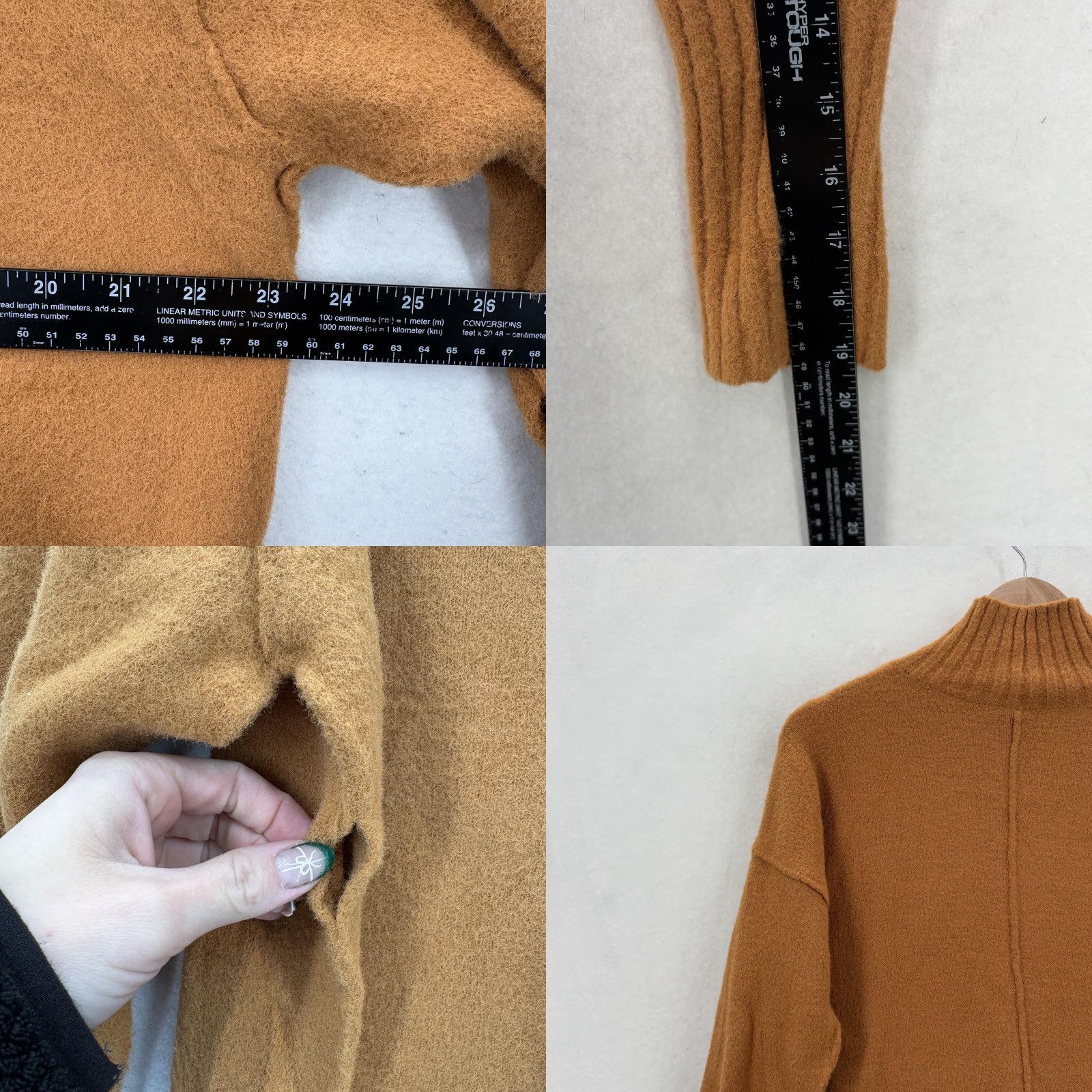 Free People VINTAGE Free People Sweater Womens XS Brown Turtleneck Fuzzy Knit Pullover Cozy Ribbed Size XS / US 0-2 / IT 36-38 - 8 Thumbnail