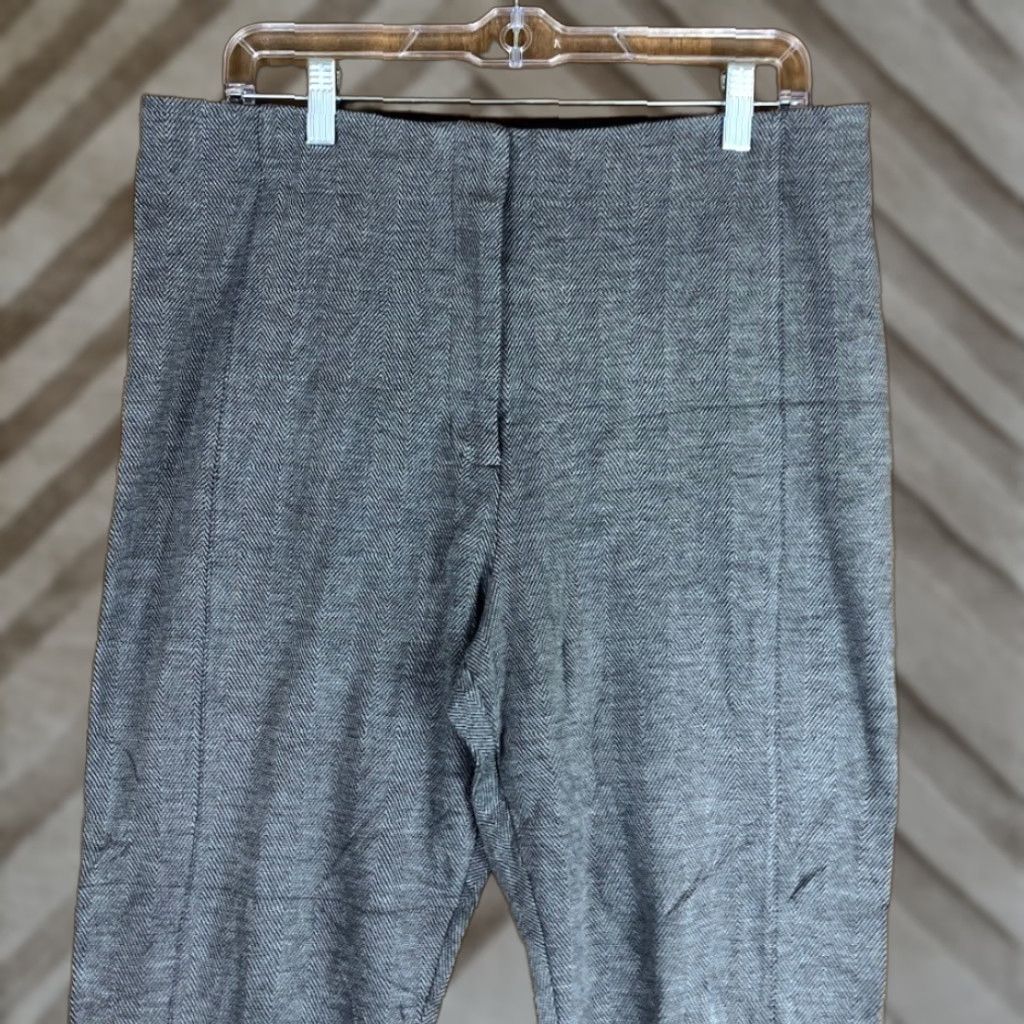 Ann Taylor Ann Taylor Womens Dress Pants Gray Black Herringbone High Rise Slim Straight 14 Size 24" / US 00 / IT 34 - 1 Thumbnail