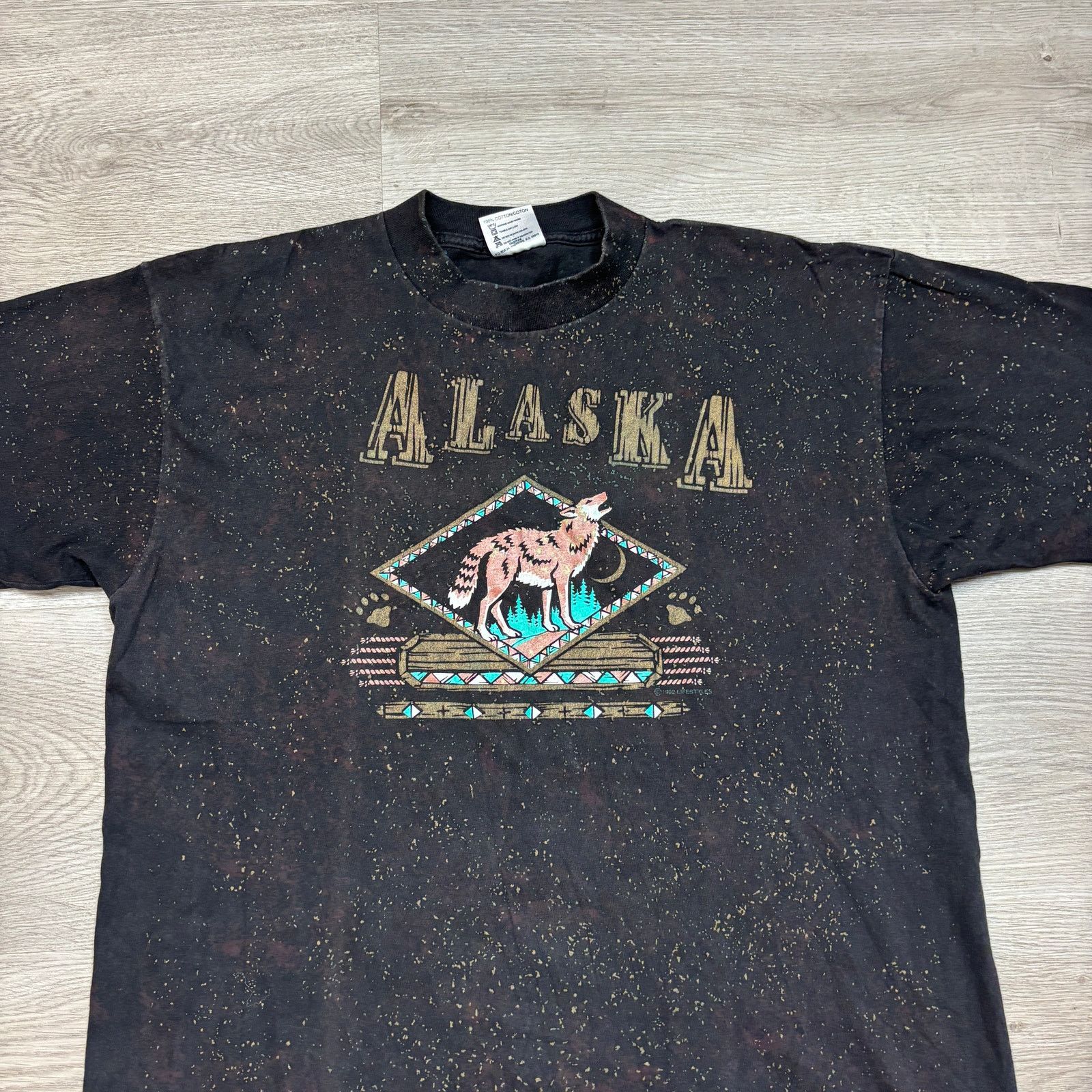 Vintage Vintage 90s Alaska Wolf Speckled Single Stitch Shirt Mens XL Size US XL / EU 56 / 4 - 2 Thumbnail
