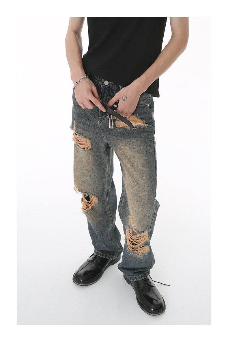 Vintage Japanese-Style Retro Classic Distressed Hip-Hop Jeans Size US 32 / EU 48 - 4 Thumbnail