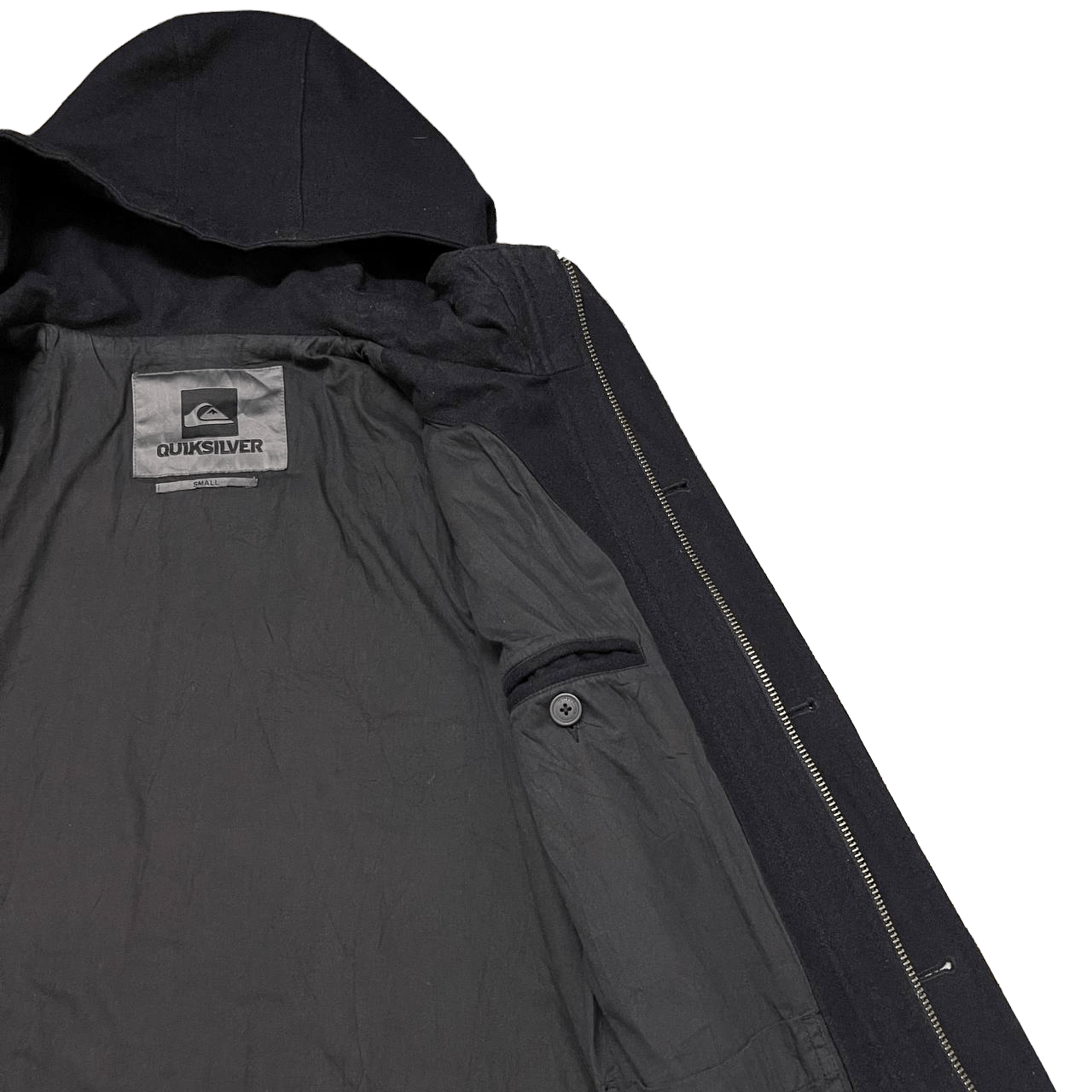 Quiksilver Quiksilver Wool Hooded Coat Size US S / EU 44-46 / 1 - 9 Thumbnail
