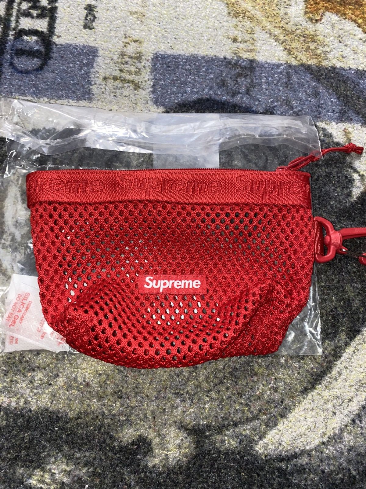 Supreme Mesh Mini Pouch Bag Red, Men's