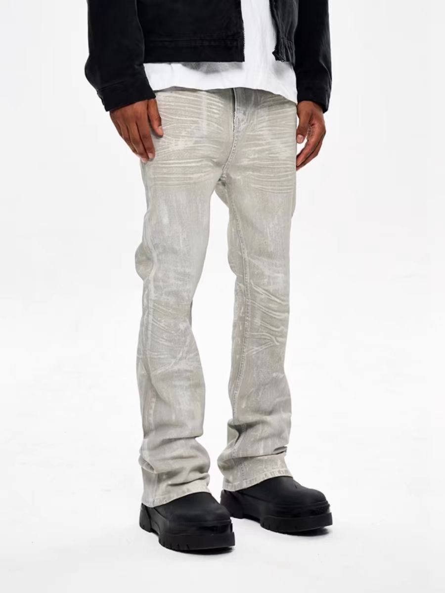 Japanese Brand × Jean High Street Lime White Coated Micro Flare Jeans Size US 30 / EU 46 - 3 Thumbnail