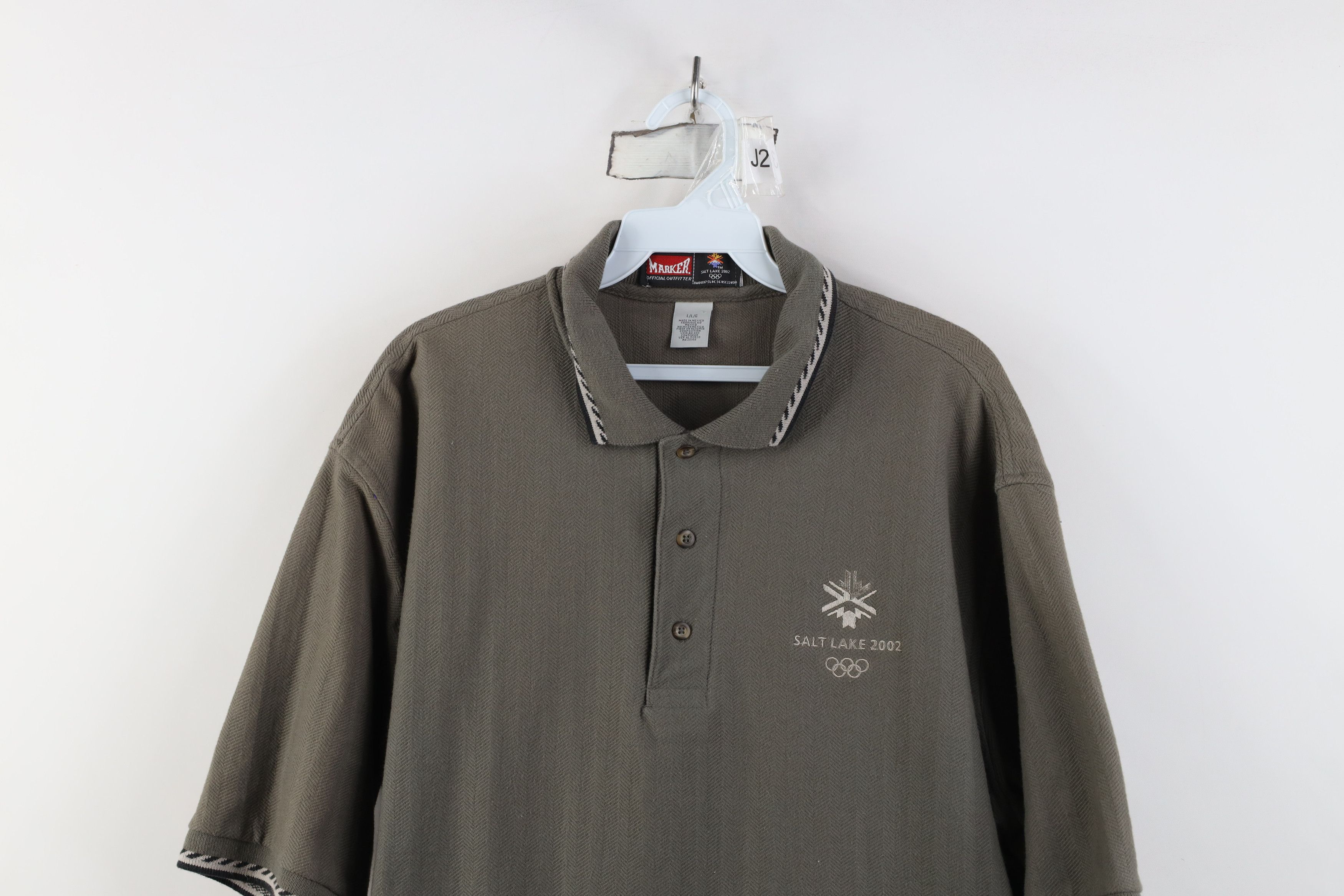 Vintage Vintage Y2K Herringbone 2002 Winter Olympics Salt Lake Polo Size US L / EU 52-54 / 3 - 2 Thumbnail