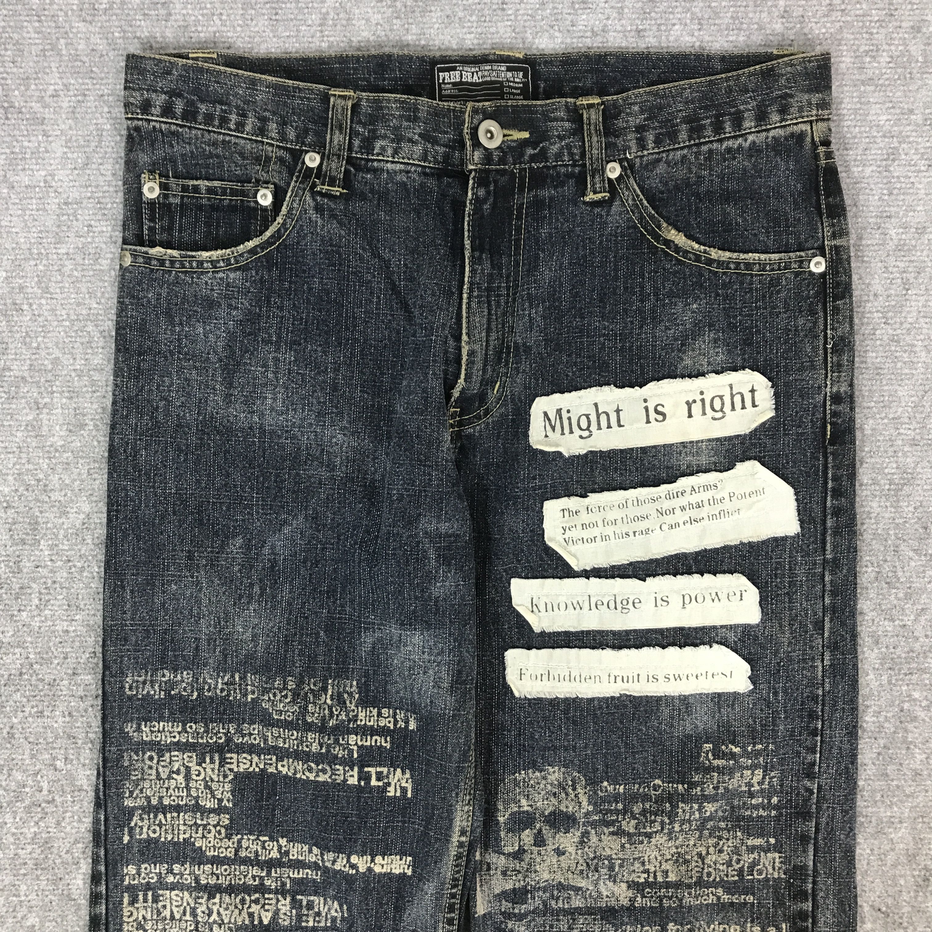 Japanese Brand JAPAN BRAND PUNK FREE BEAT DENIM PANTS K54B14 Size US 32 / EU 48 - 2 Thumbnail