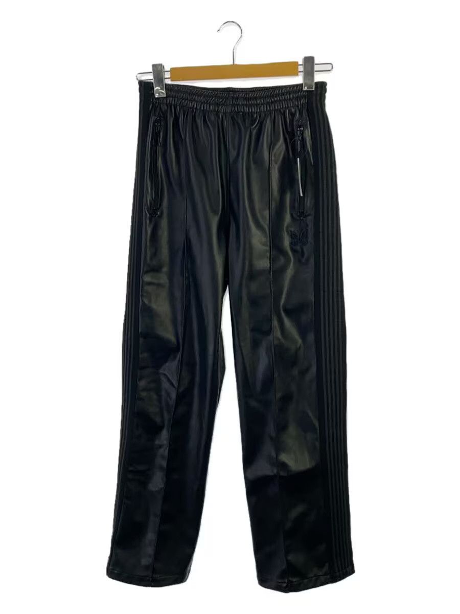 Needles x Studious Faux Leather Track Pants Black Stripe