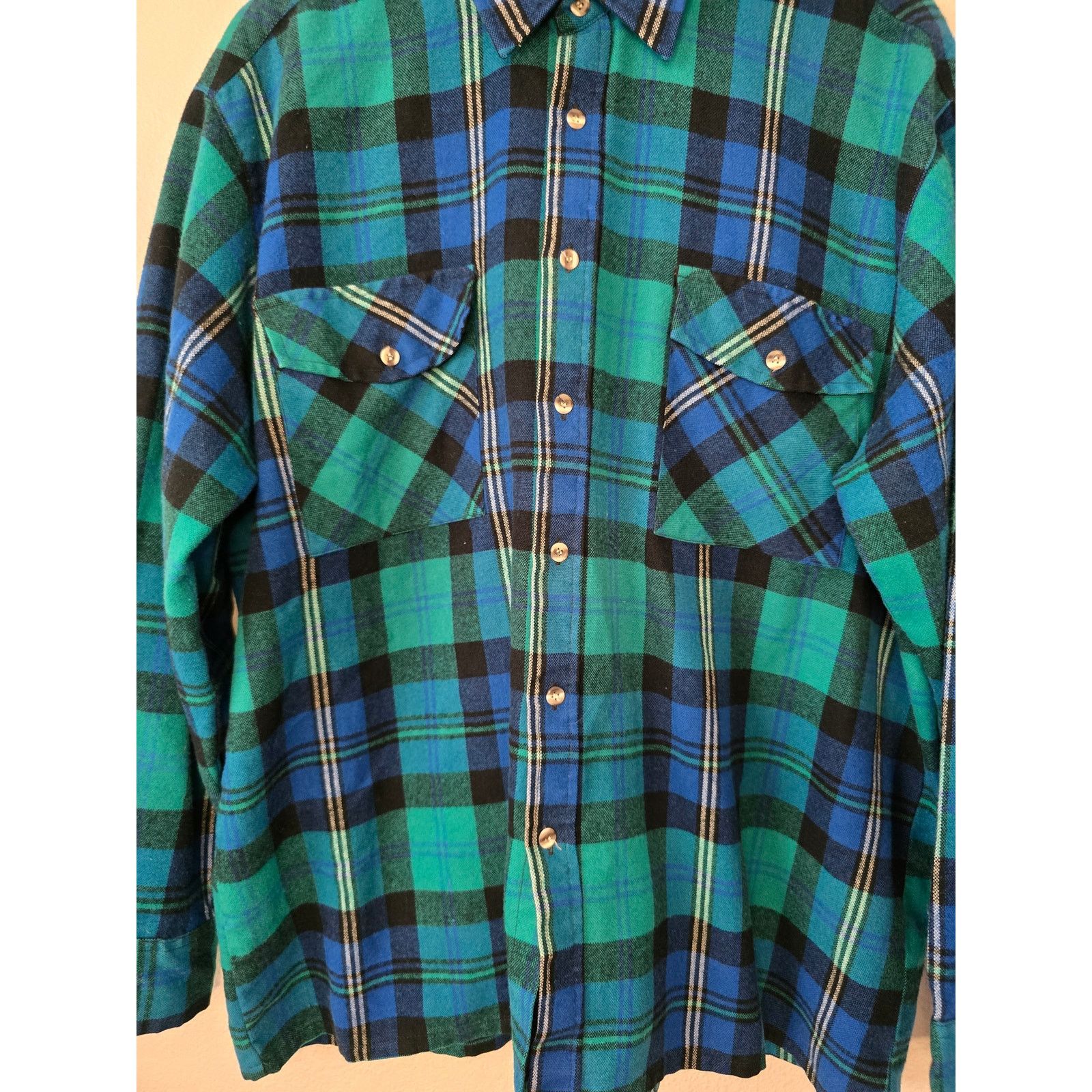 Vintage Vintage Alpine Trail Flannel Shirt Blue Plaid XL Button Up Size US XL / EU 56 / 4 - 2 Thumbnail