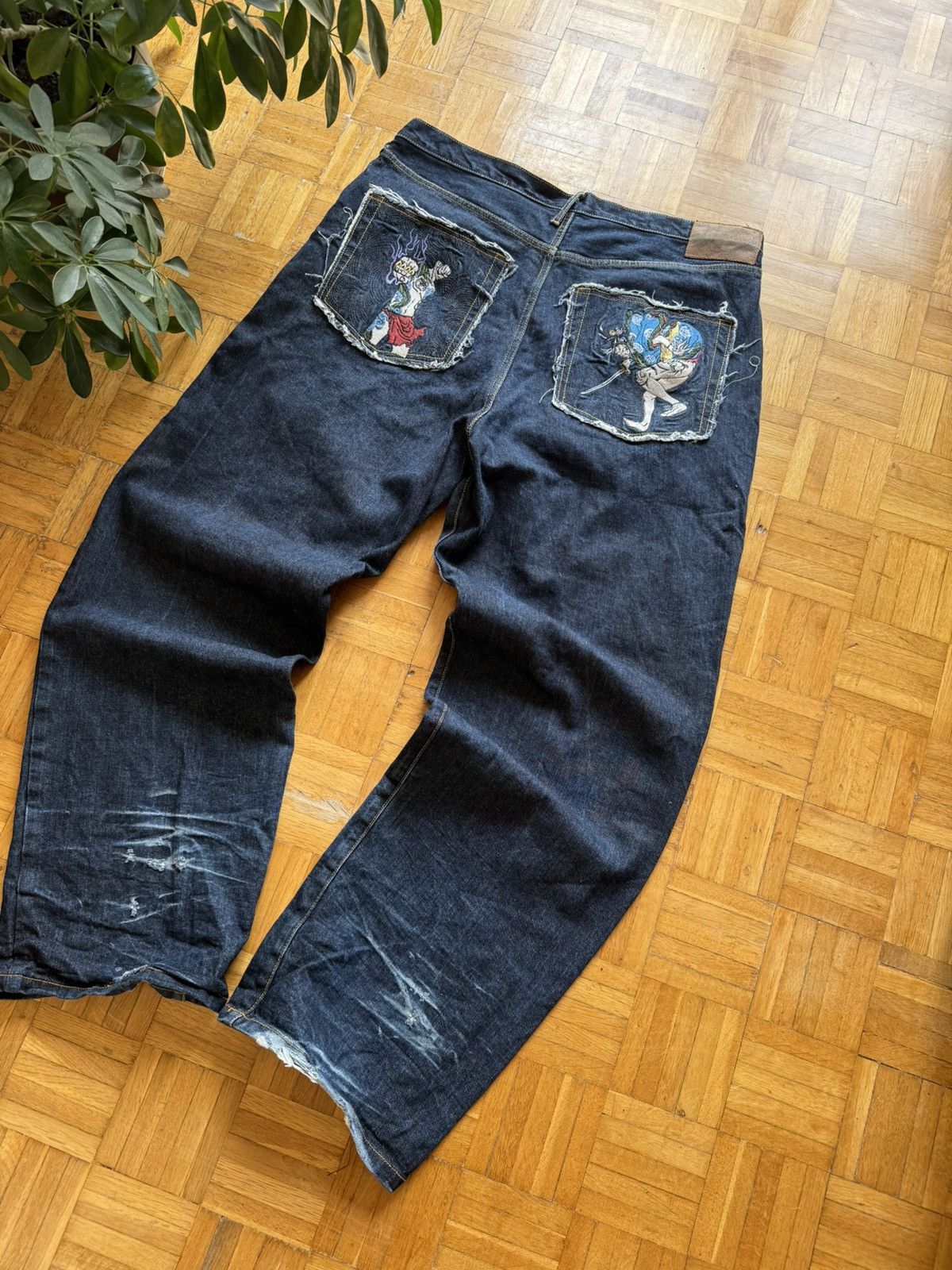 Red Monkey Pants Crazy Vintage Y2K Baggy Red Monkey Co Jeans Size US 40 / EU 56 - 2 Thumbnail