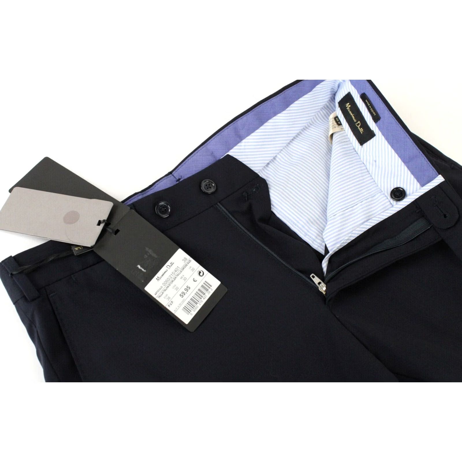 Massimo Dutti Massimo Dutti Wool Trousers Men EU 38 Zip Fly Pockets Classic Super 120's Blue Wool Trousers Mens EU38 Zip Fly Front Pockets All Seasons Size US 38 / EU 54 - 4 Thumbnail