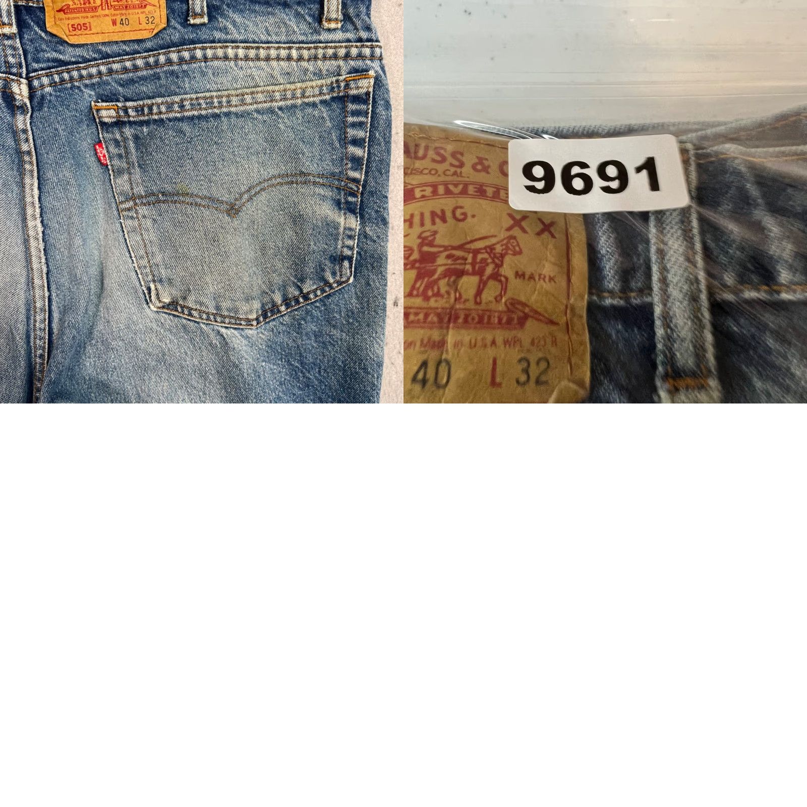 Levi's Levi's 505 Jeans Mens Size 38 x 31 Blue Denim Straight Pocket Cotton Classic Vintage No 5-Pocket Design Regular Waist 38 Inseam 31"} Size US 38 / EU 54 - 10 Thumbnail