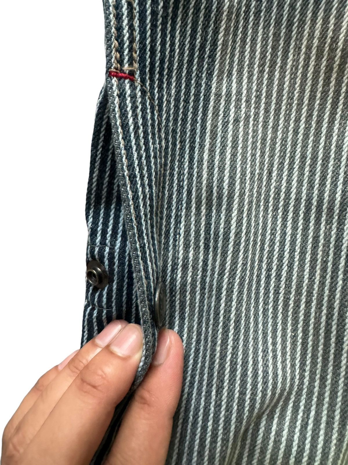 PPFM PPFM DOUBLE KNEE MULTI POCKET WORKWEAR HICKORY STRIPE PANTS Size US 28 / EU 44 - 12 Thumbnail