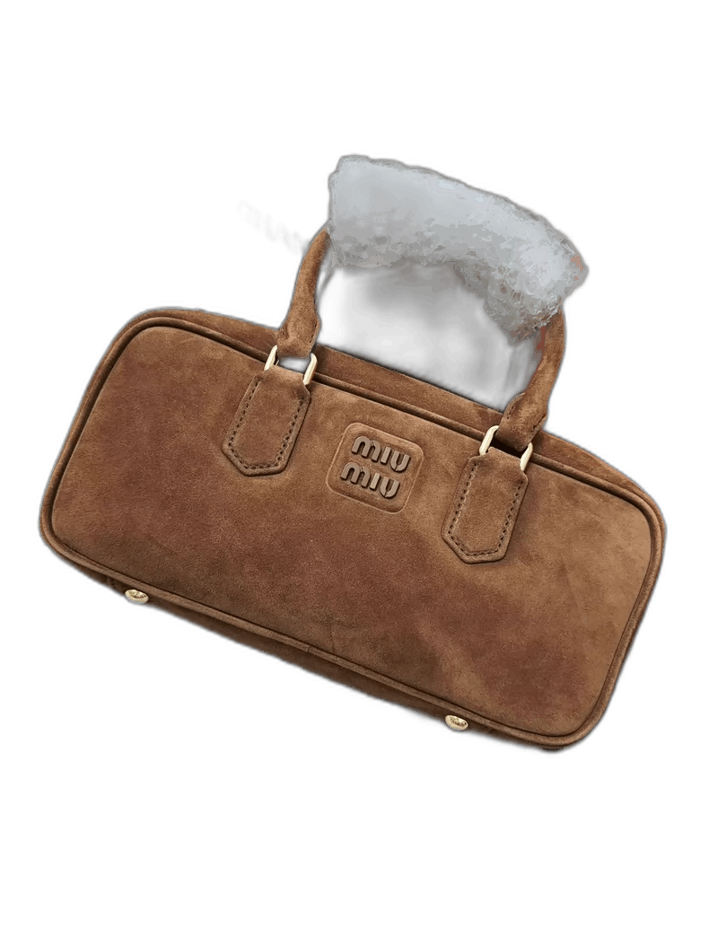 Miu Miu MiuMiu Arcadie Brown Suede Bowling Bag Size ONE SIZE - 1 Thumbnail