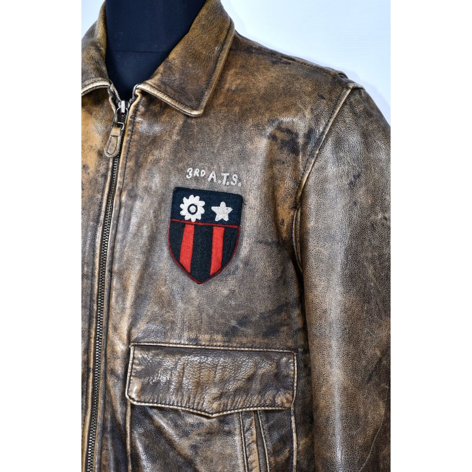 Vintage Chevignon Jacket Bomber Leather Brown L Mens Vintage Flight Shirt Jackethood? Size US L / EU 52-54 / 3 - 6 Thumbnail