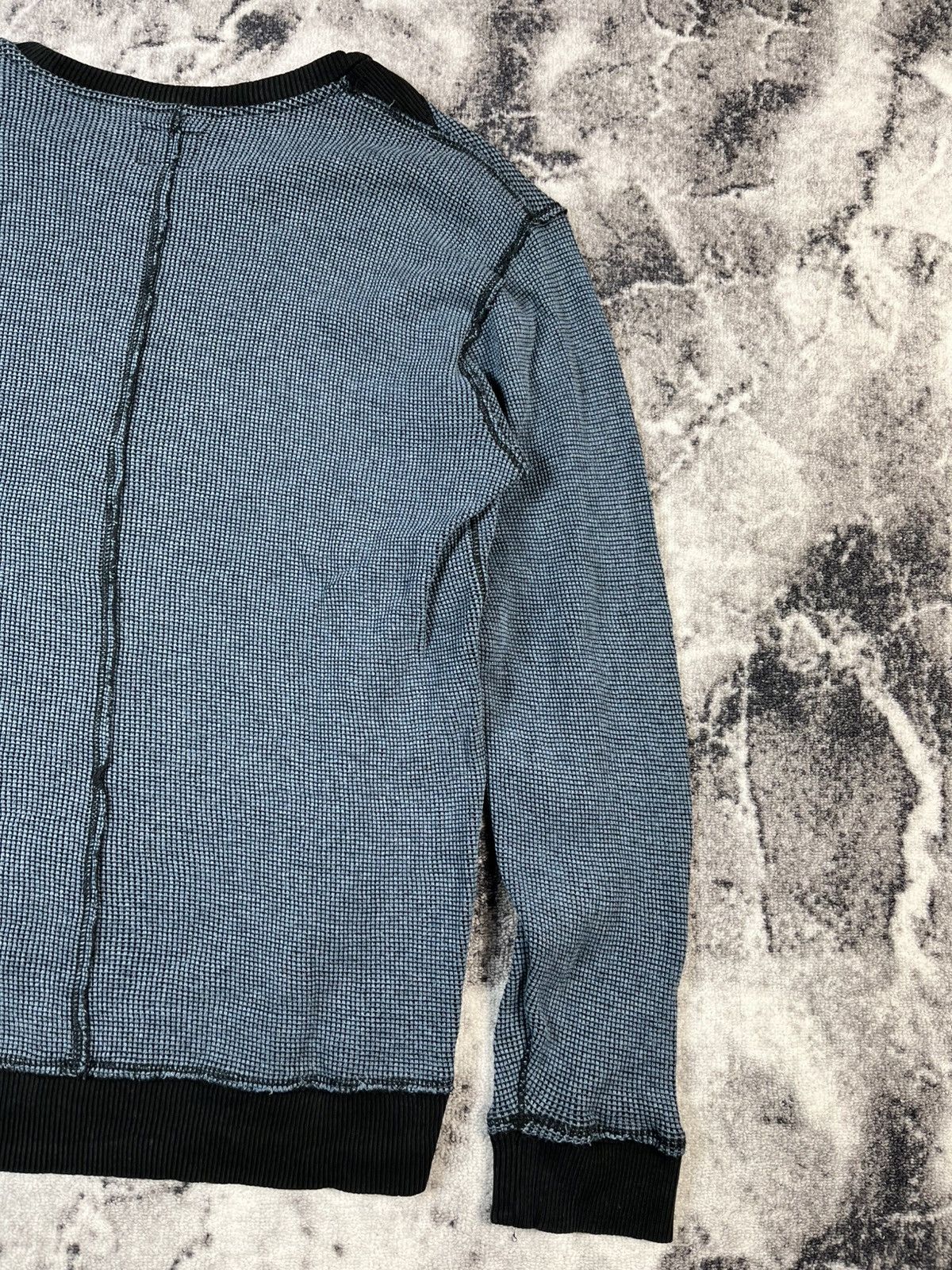 Diesel Diesel Waffle Knit Sweatshirt Blue Cotton Crew L Size US L / EU 52-54 / 3 - 11 Thumbnail