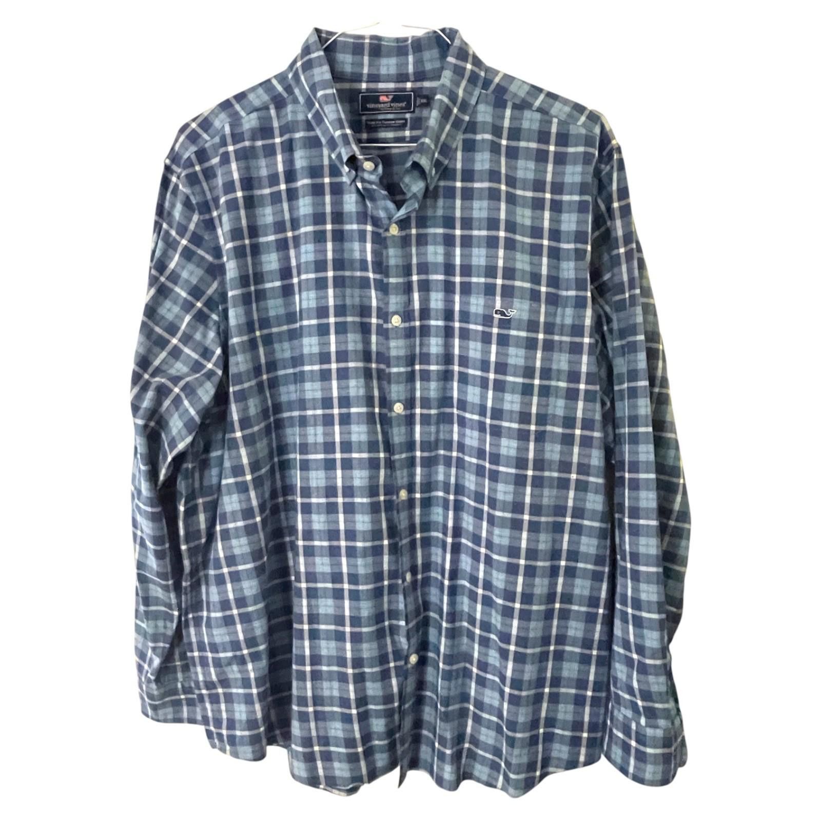 Vineyard Vines Vineyard Vines Mens Slim Fit Tucker Shirt XXL Blue Plaid LS Size US XXL / EU 58 / 5 - 2 Thumbnail