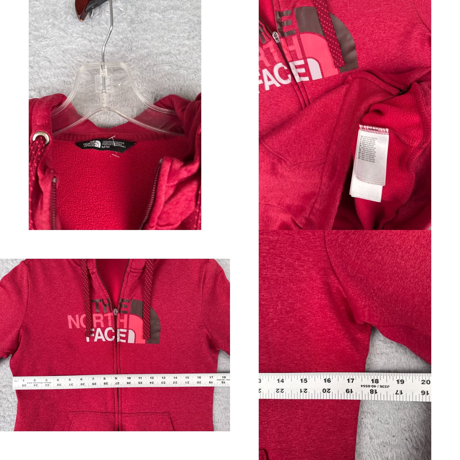 The North Face The North Face Hoodie Medium Red Hoody Hoodie Full Zip Pockets Polyester Womens Size M / US 6-8 / IT 42-44 - 8 Thumbnail