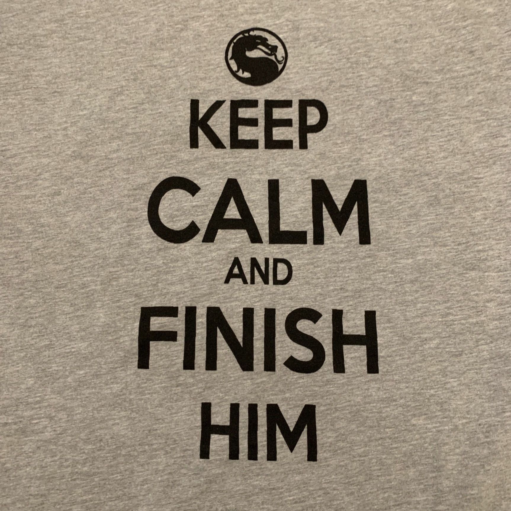 Next Level MORTAL KOMBAT Keep Calm & Finish Him T-Shirt Adult L Gray Video Games Unisex Size US L / EU 52-54 / 3 - 2 Thumbnail