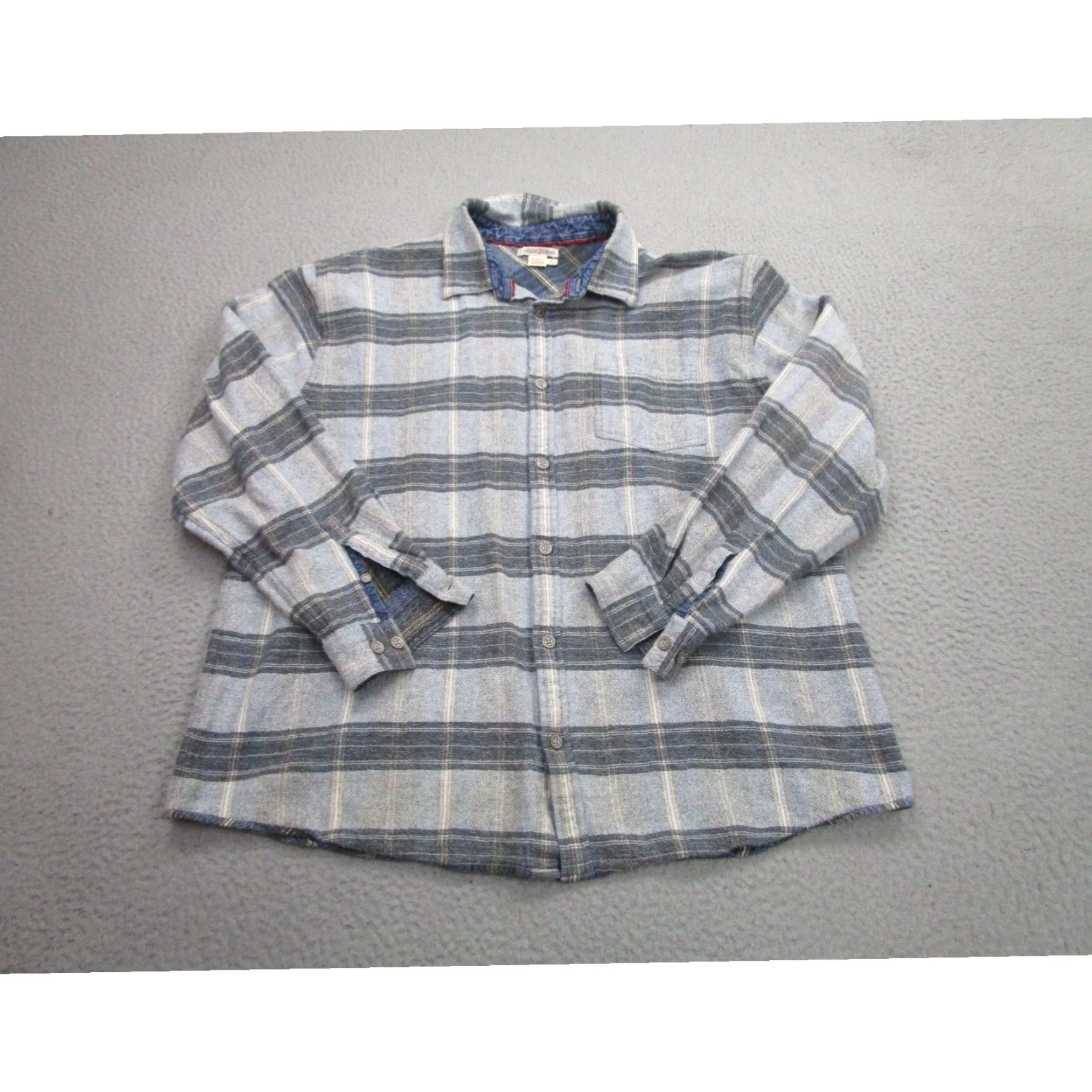 Vintage Mens Large Extra Large XL Gray Plaid Flannel Shirt Carbon 2 Cobalt Size US XL / EU 56 / 4 - 1 Thumbnail