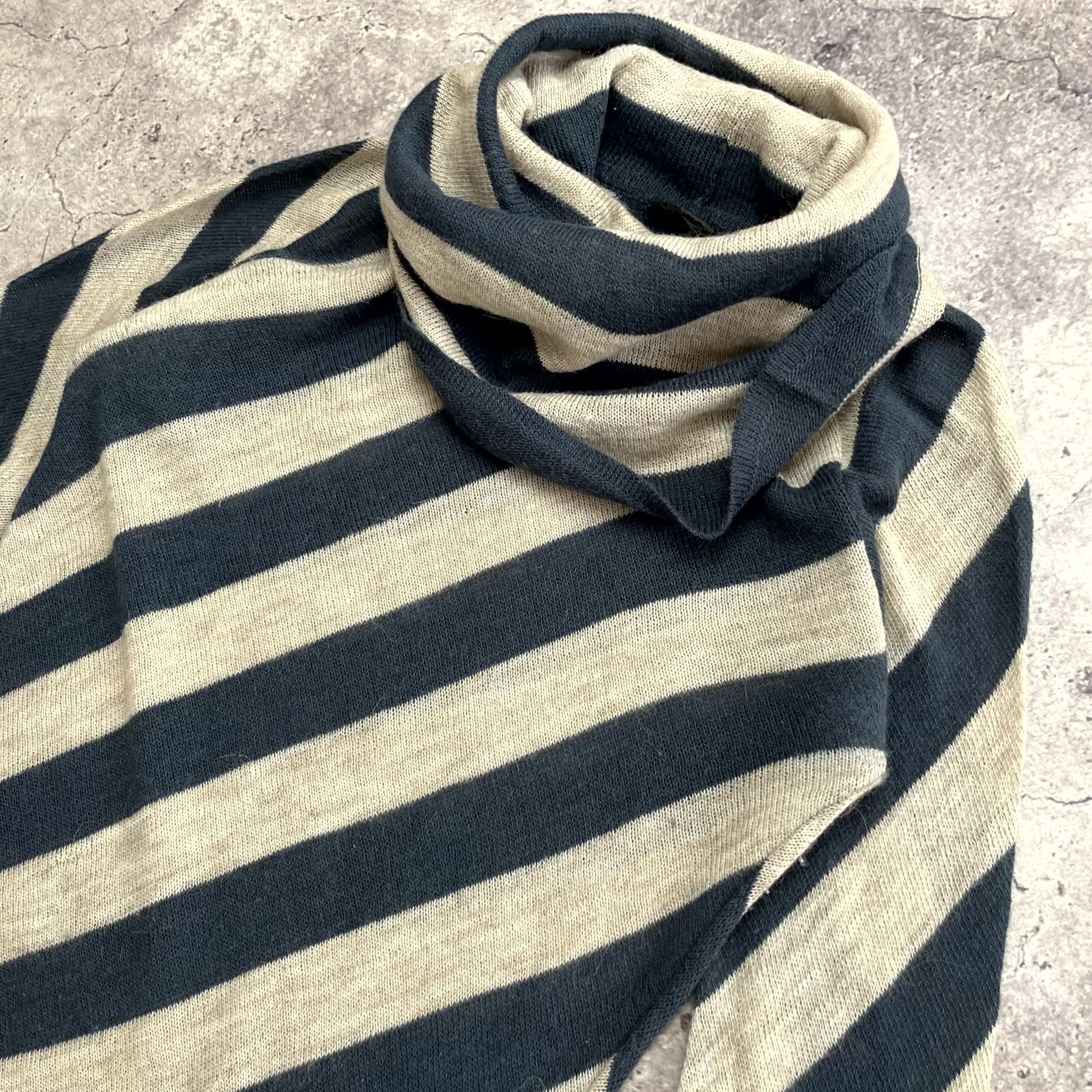 Armani Y2K Armani Turtleneck Striped Biege Sweater Size M Size M / US 6-8 / IT 42-44 - 6 Thumbnail