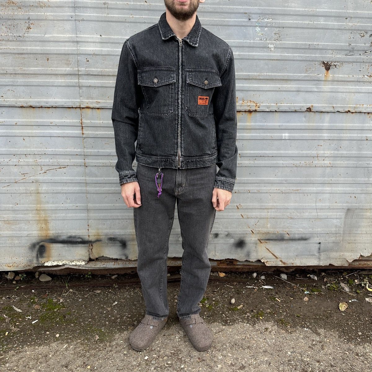 Japanese Brand × Vintage Vintage Pockets Denim Graphite Work Jacket Size US M / EU 48-50 / 2 - 1 Thumbnail