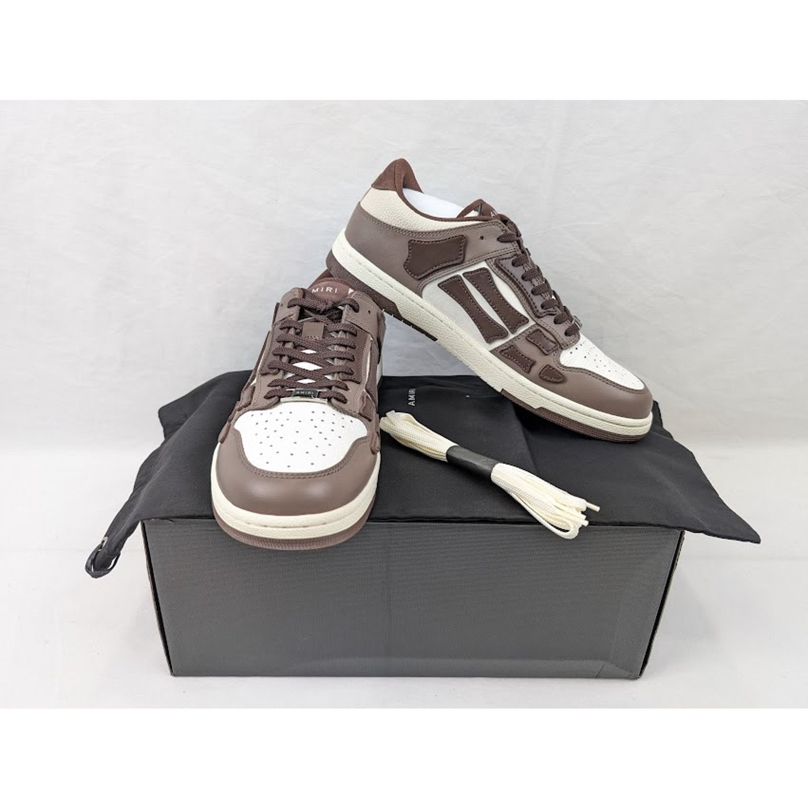 Amiri o1rshd1 Skelton Low-Top Sneakers in Brown Size US 9 / EU 42 - 20 Thumbnail