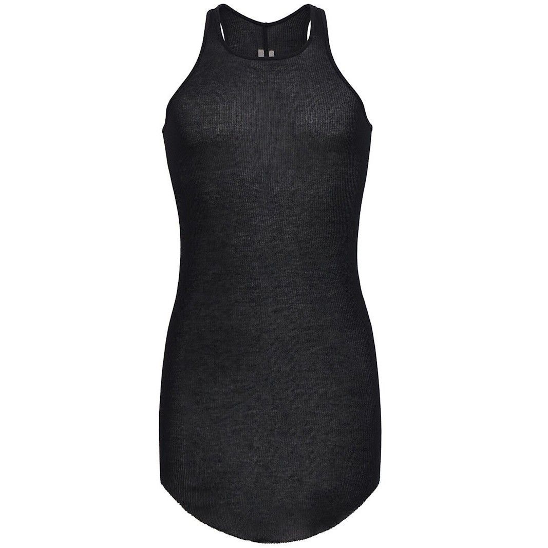 Rick Owens RICK OWENS Basic Rib Black Viscose Bland Tank Top New & Auth Size US XL / EU 56 / 4 - 1 Thumbnail