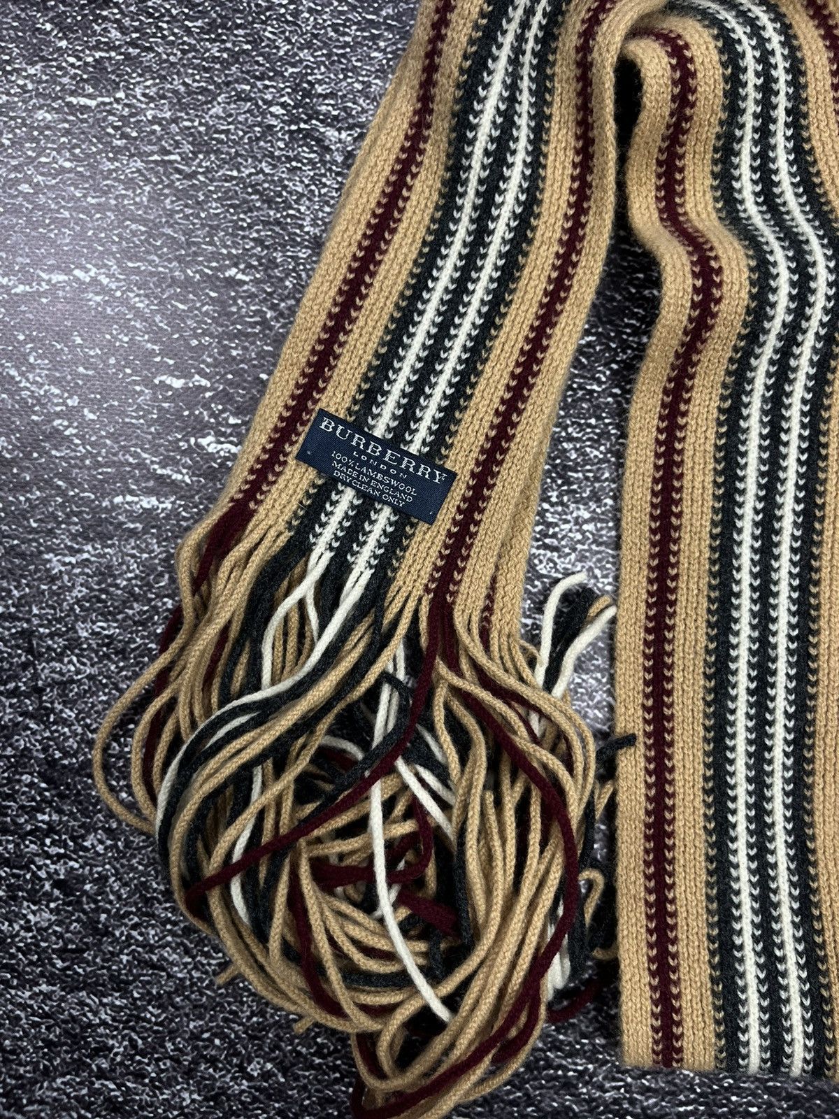 Burberry London Striped Pattern Long Scarf