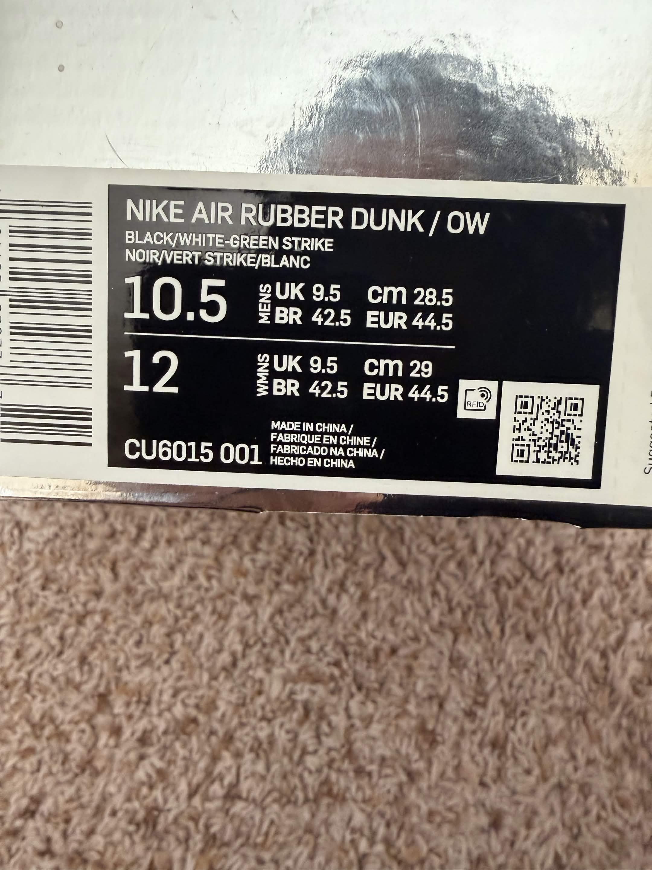 Nike × Off-White Nike Off White Rubber Dunk Size US 10.5 / EU 43-44 - 4 Thumbnail