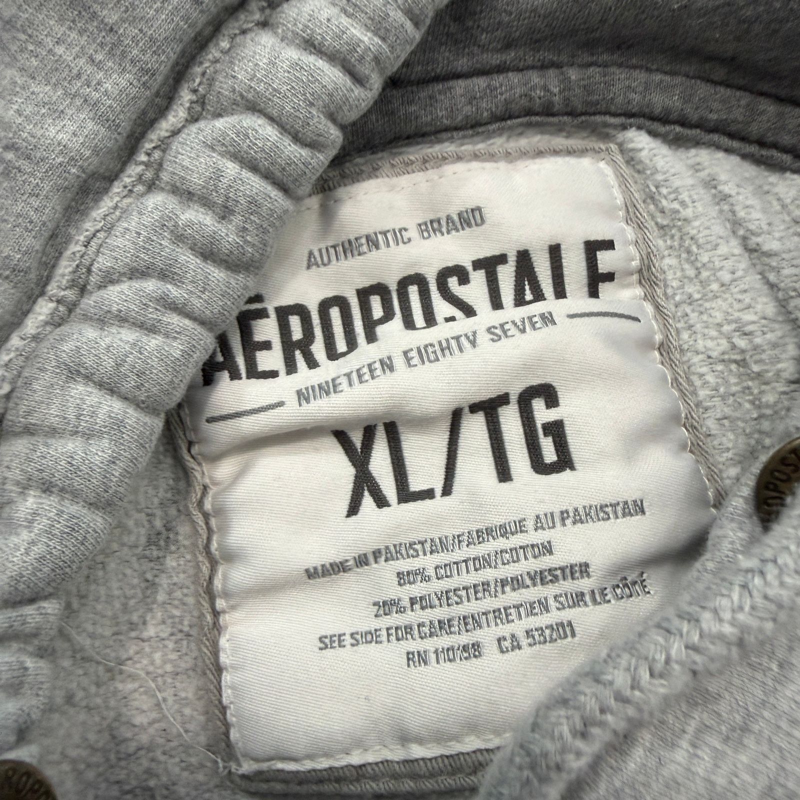 Aeropostale Vintage Aeropostale Hoodie Men's XL Gray Full Zip Spellout Size US XL / EU 56 / 4 - 5 Thumbnail