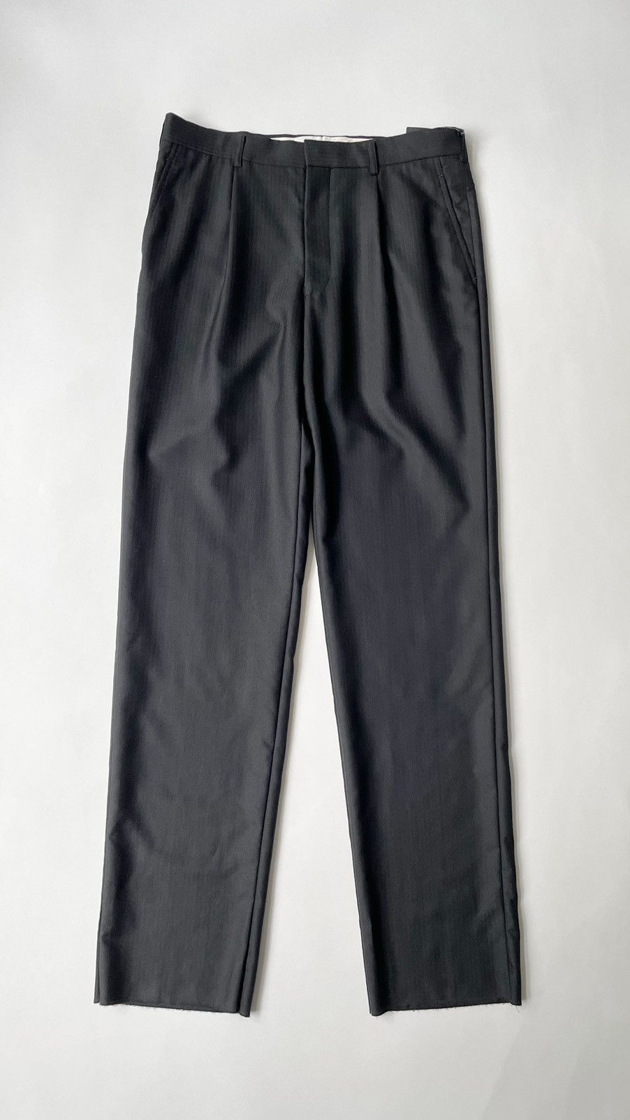 Comme des Garcons S/S 09 Black Chevron Pinstripe Wool Trousers Size US 34 / EU 50 - 2 Thumbnail