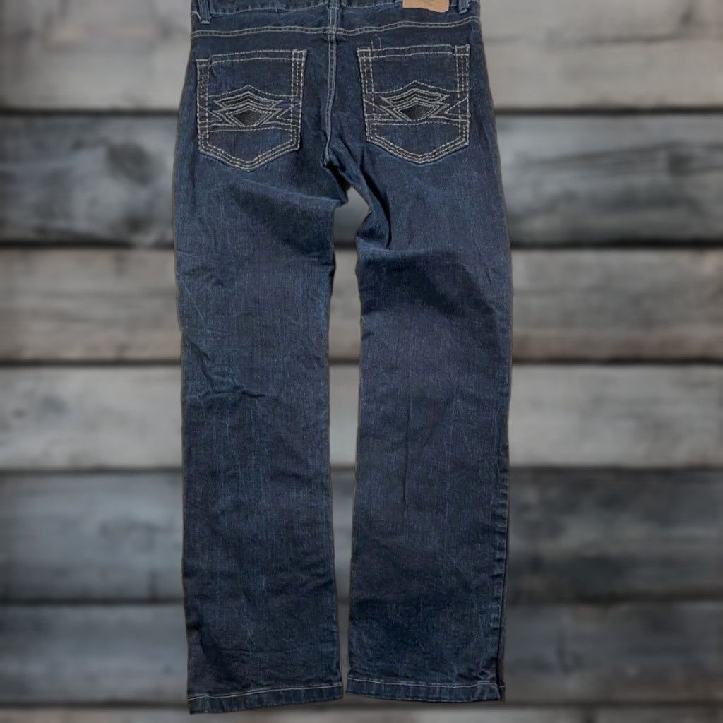 Denime VTG Y2K Streetwear Jeans Men's 36 Regular Dark Blue Denim 37 x 31 Belt Loops 5-Pocket Zipper Fly Vintage Hip Hop 90s Style Size US 36 / EU 52 - 1 Thumbnail