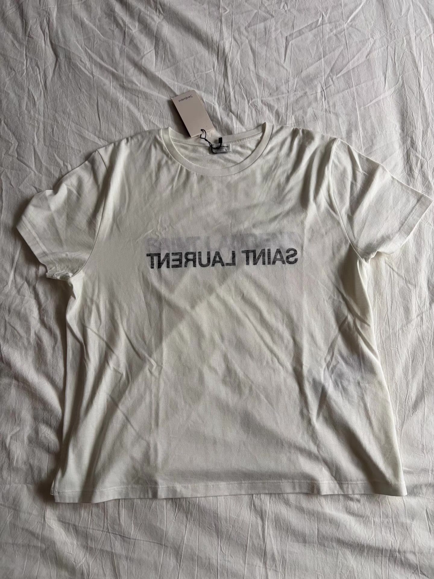 Saint Laurent Paris Saint Laurent Mirror Letter Logo T-shirt Ｑ23 Size US XXL / EU 58 / 5 - 1 Thumbnail