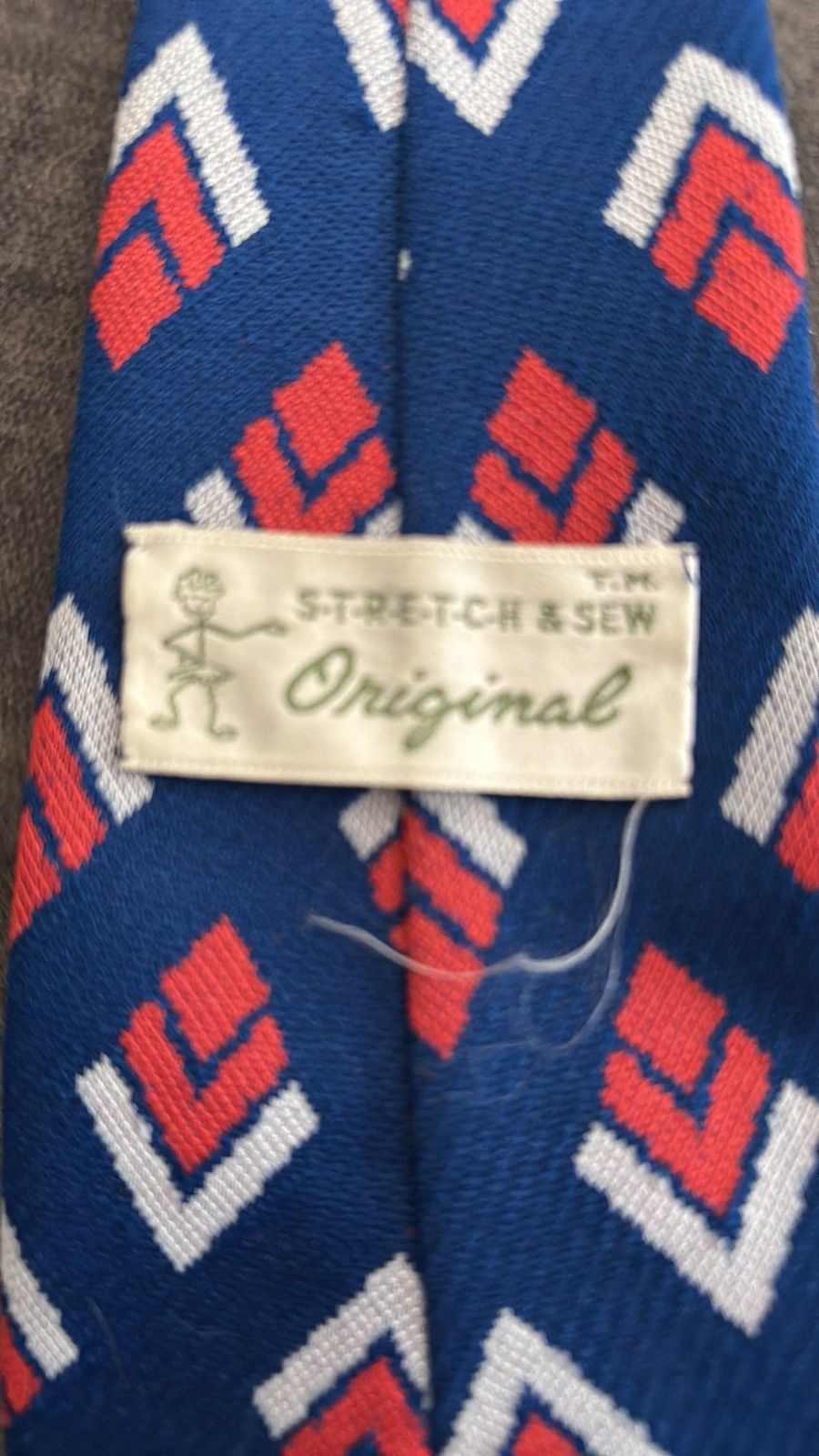 Vintage Vintage red, white and blue tie. Wide. Size ONE SIZE - 2 Thumbnail